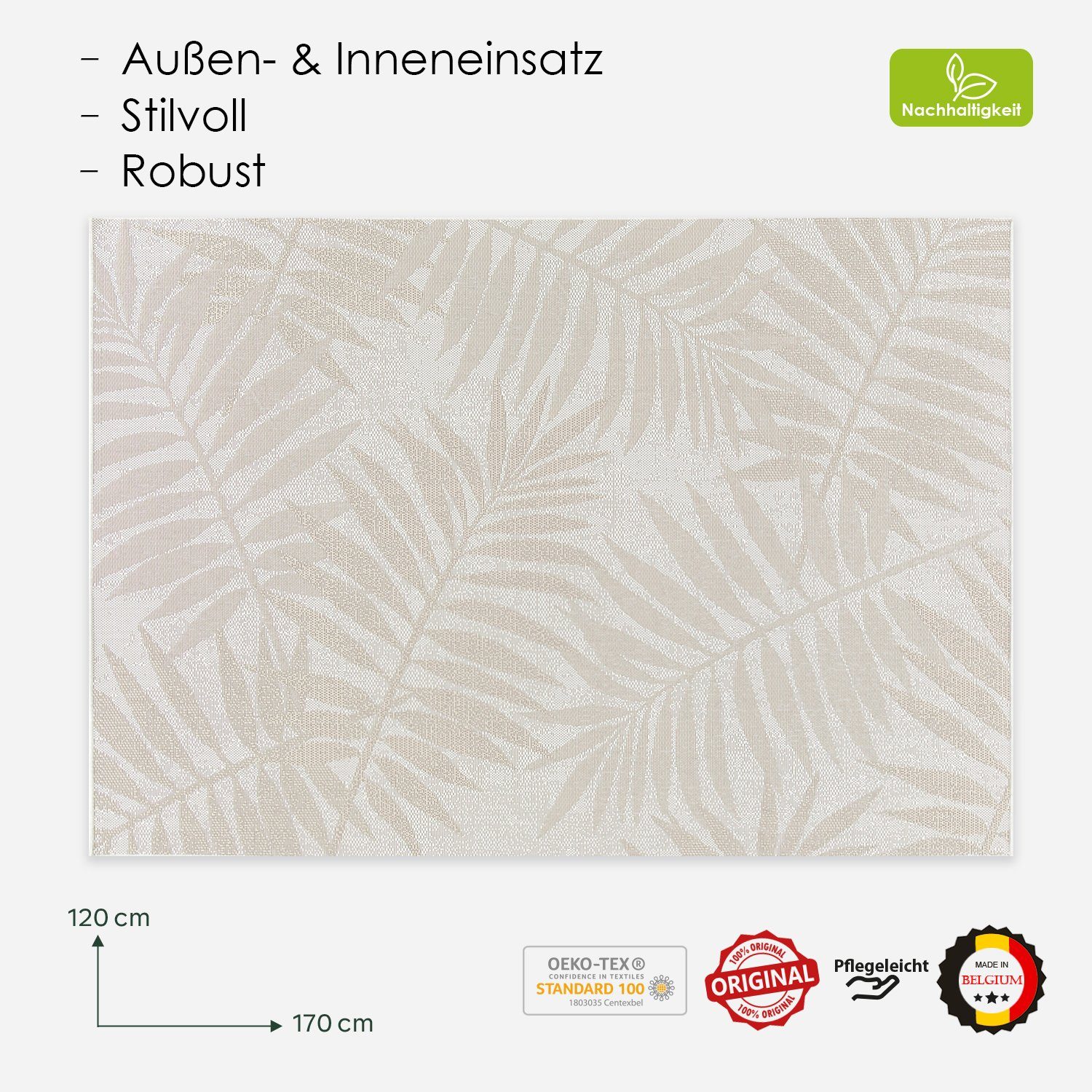DomDeco Outdoorteppich In- & Outdoor Teppich JORIS, Serie "Palmo", Rechteck günstig online kaufen