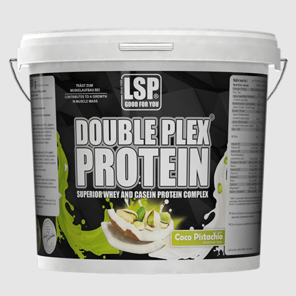 LSP DOUBLE PLEX® (2.500 g), Сыворотка Casein Protein Eiweiß Pulver Shake Pulver, 1 er Nahrungsergänzungsmittel à 1,00 St., 2500 g, 1:1-Mischung aus Сыворотка und Casein (Time-Release-Protein-Formula)