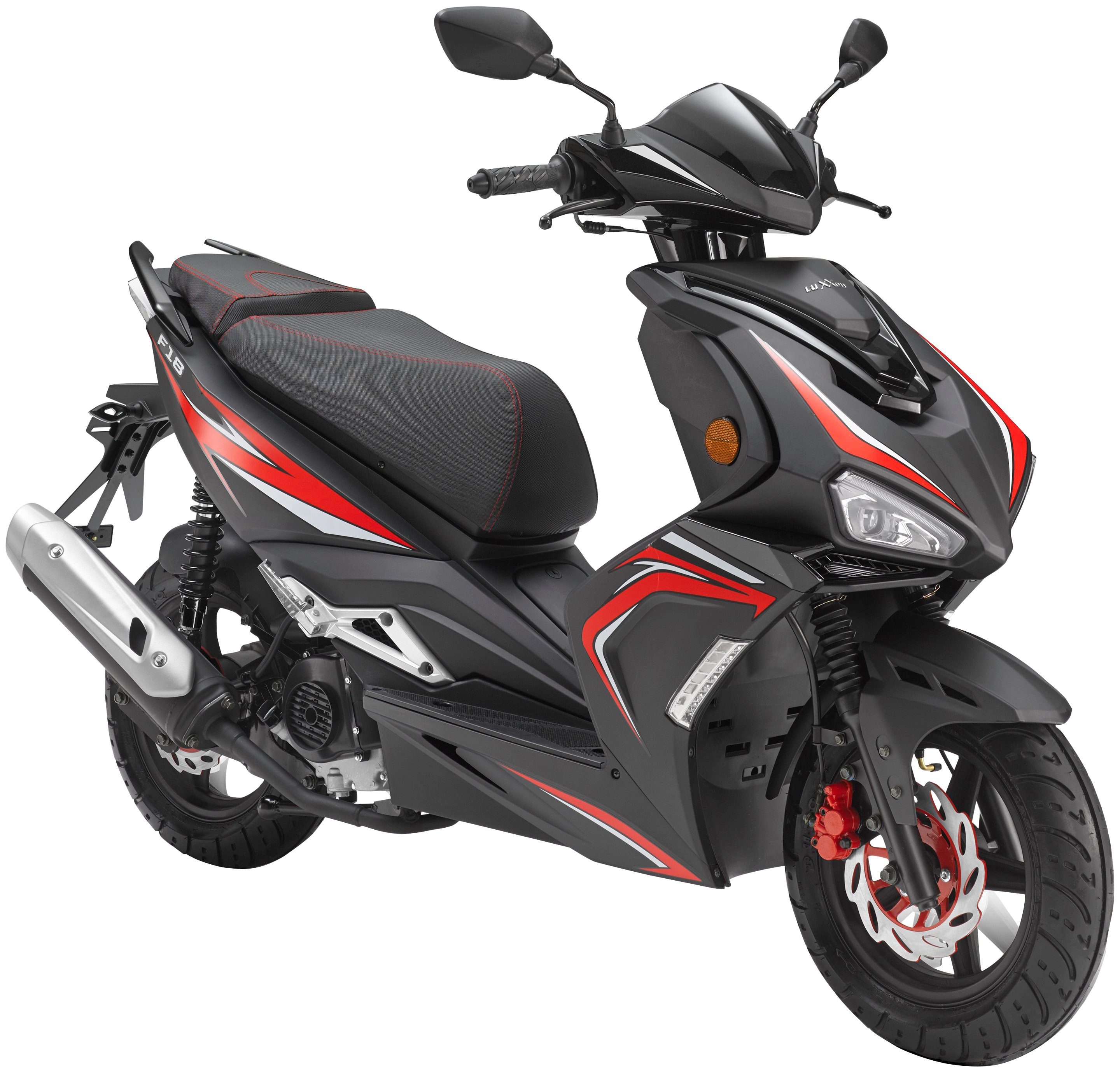 Luxxon Motorroller F18, 50 ccm, 45 km/h, Euro 5 schwarz