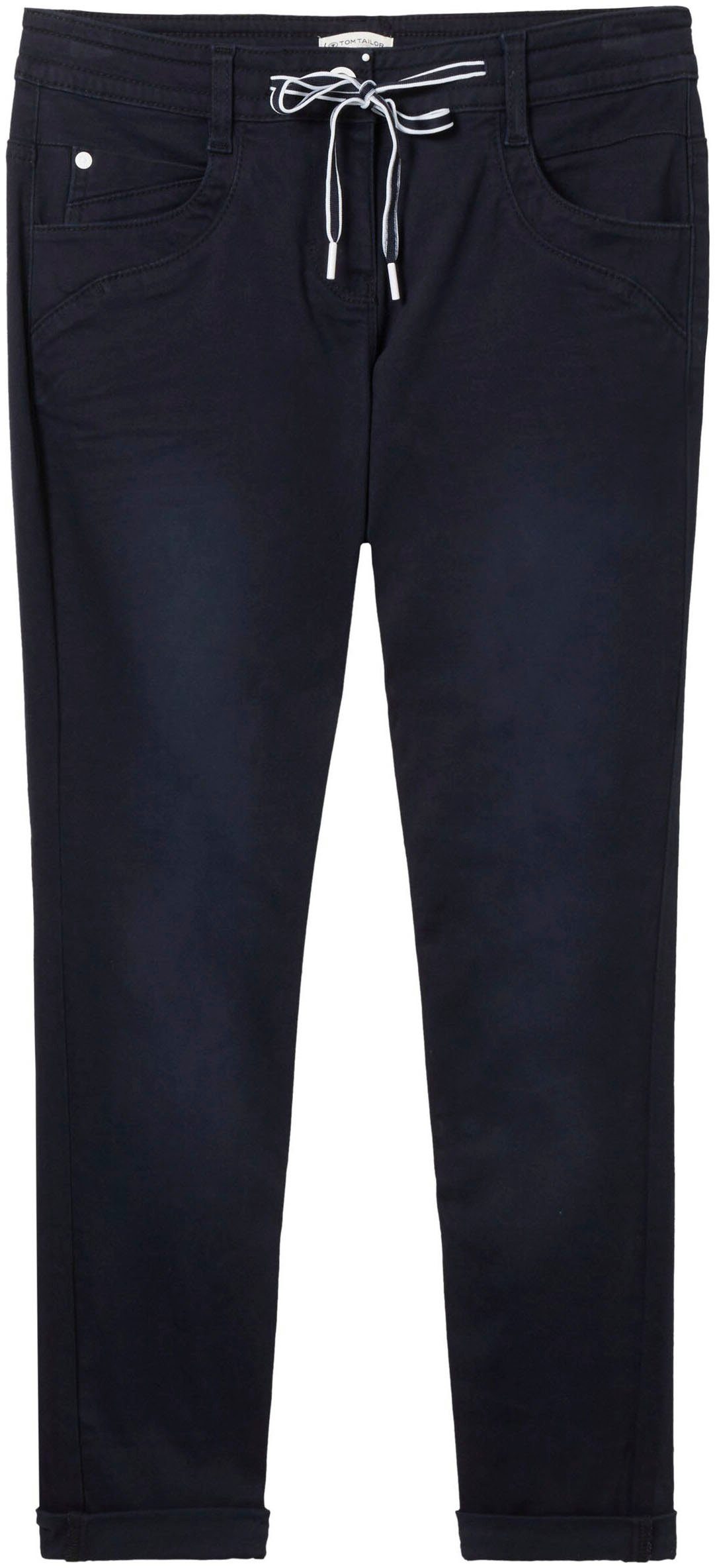 TOM TAILOR 7/8-Hose TOM TAILOR Tapered mit Bindeband am Bündchen