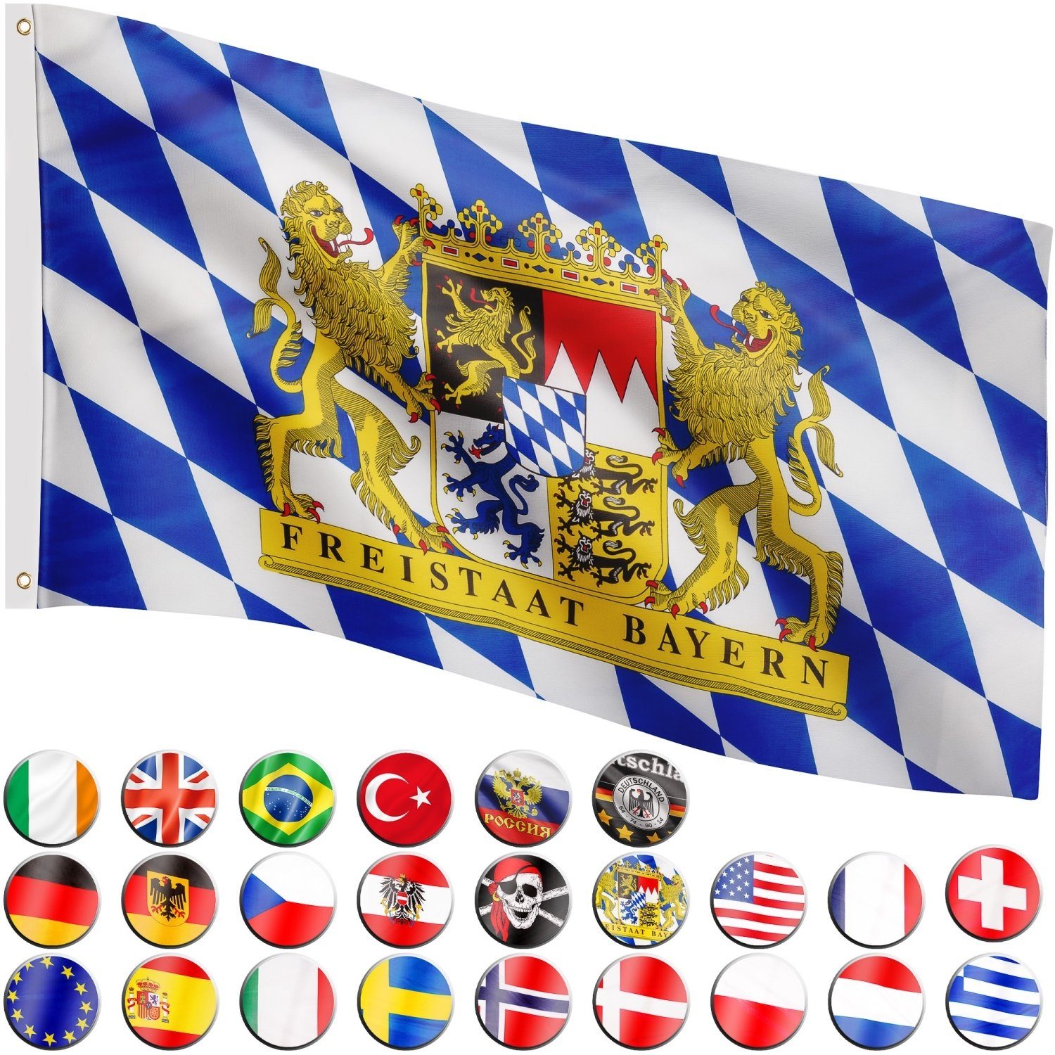 2 Fahnen Set Deutschland 60x90 cm Fahne Flagge mit Ösen