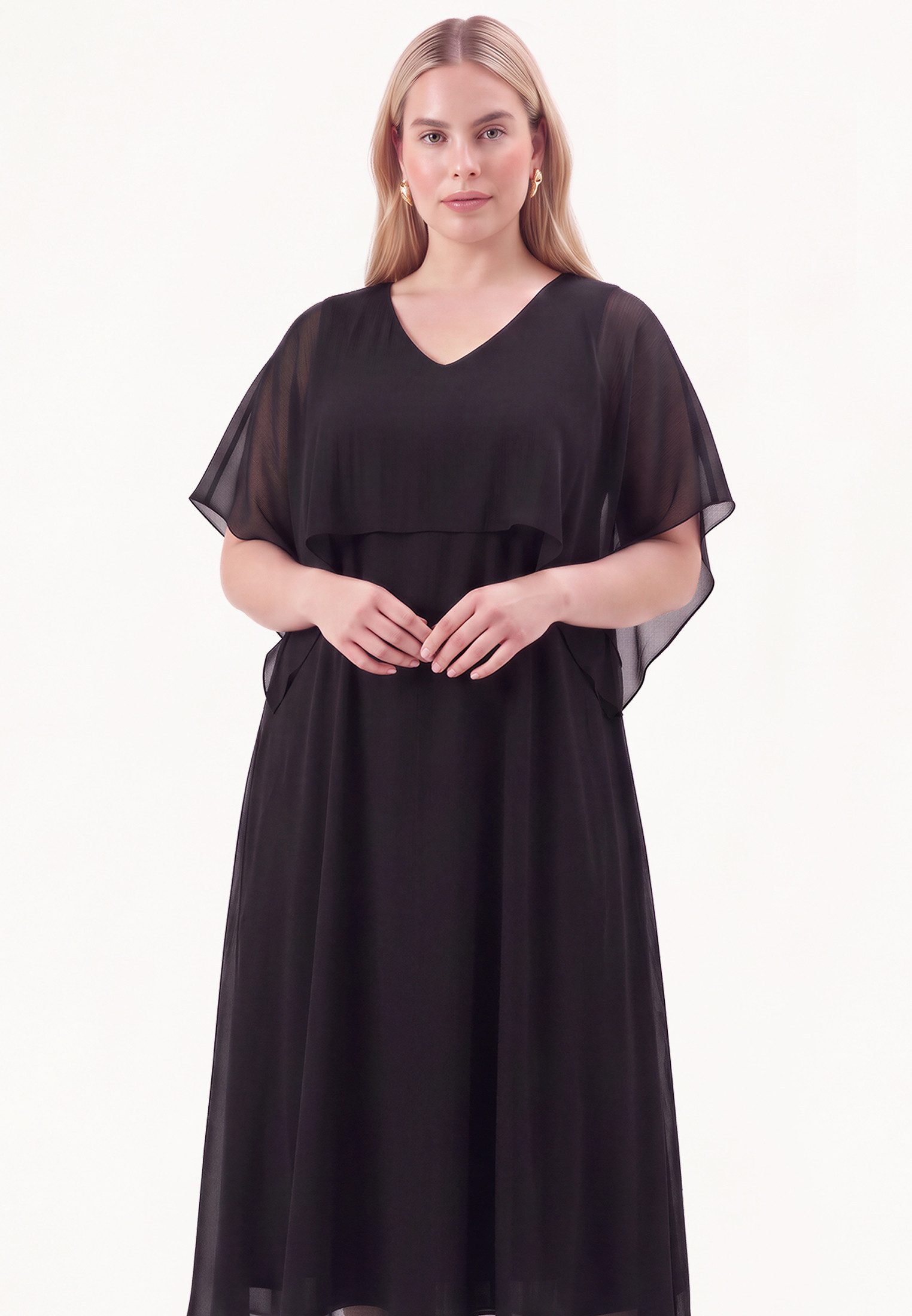 YOEK A-Linien-Kleid Damen Kleid mit Langarm mit langen Ärmeln