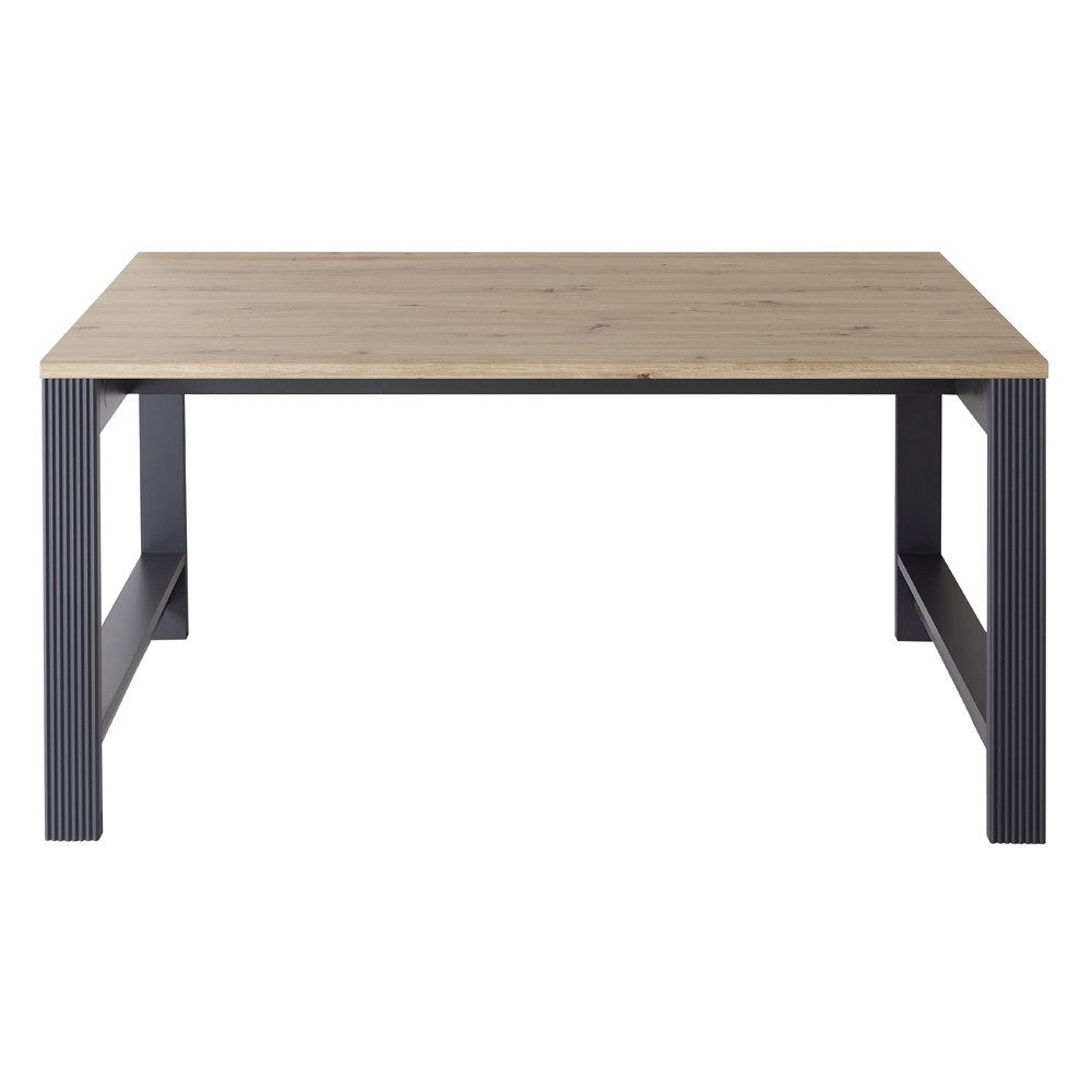 Lomadox Schreibtisch JÜLICH-36, Büro in Graphit mit Artisan Eiche Nb., B/H/T: ca. 160/76/80 cm