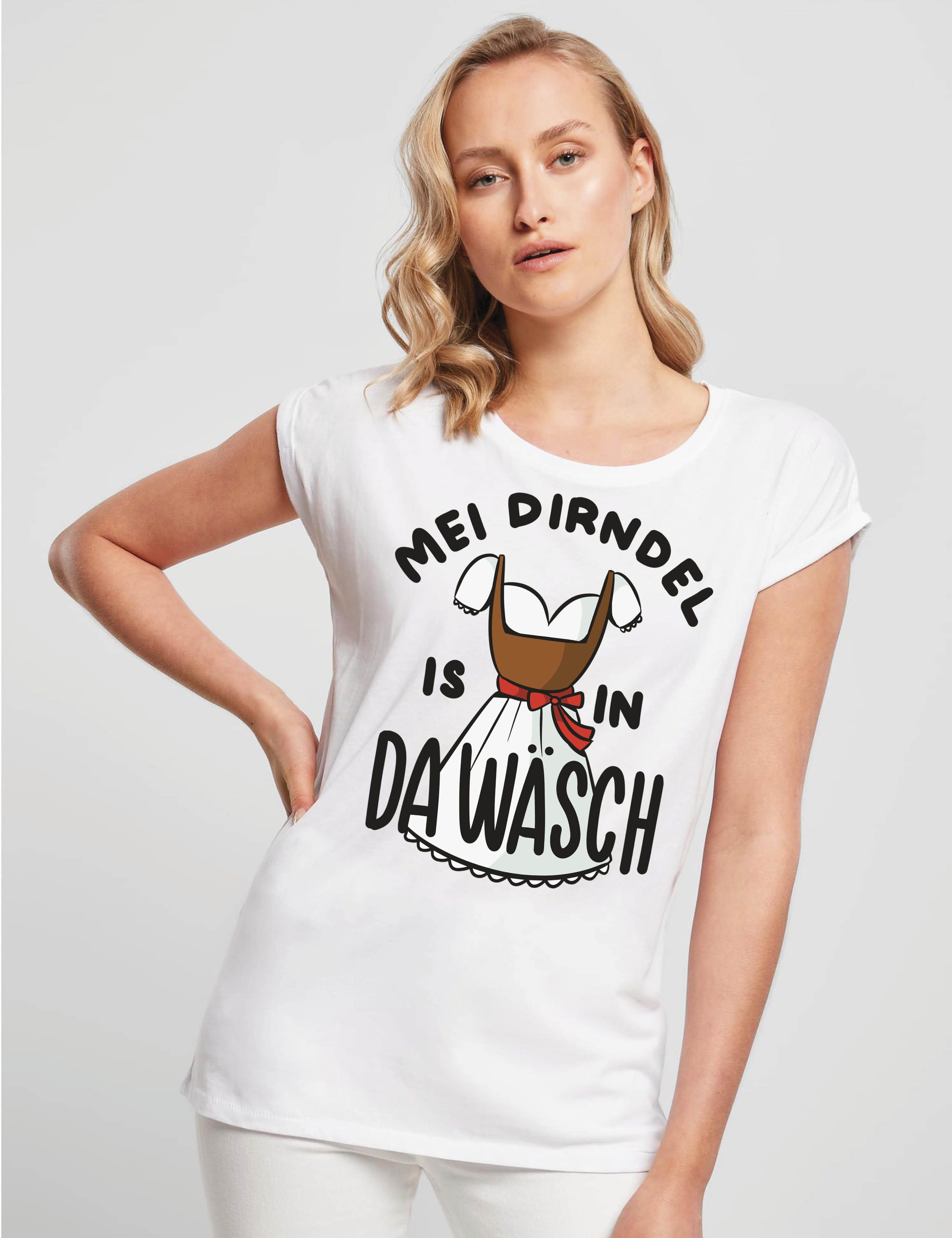 Youth Designz Print-Shirt "Dirndl in da Wäsch" Damen T-Shirt Statement Gesc günstig online kaufen