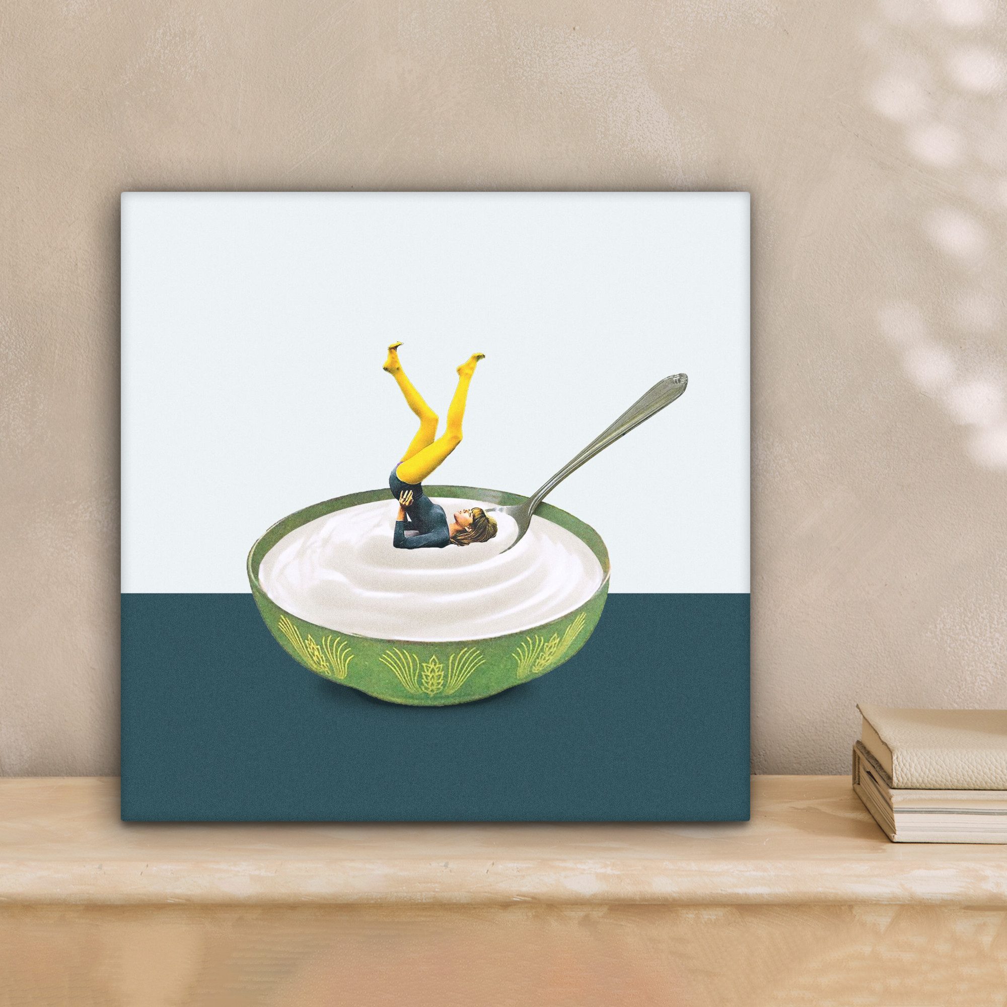 OneMillionCanvasses® Leinwandbild Joghurt - Yoga - günstig online kaufen