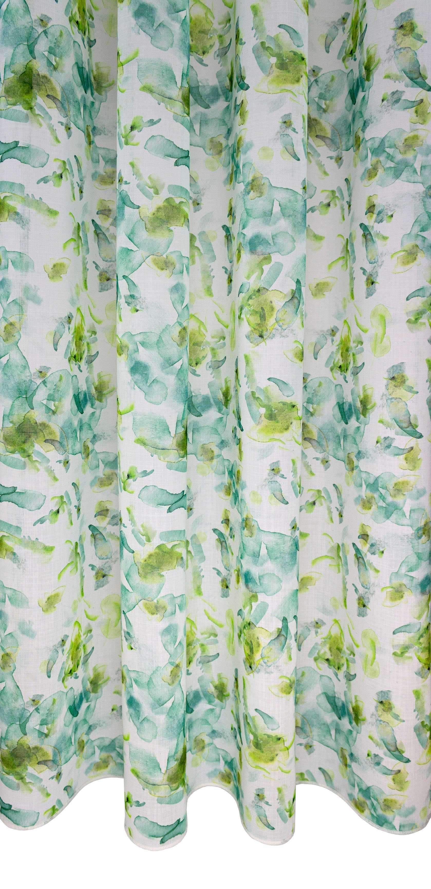 VHG, grün Vorhang (1 halbtransparent Ösen St), Storm, Flower