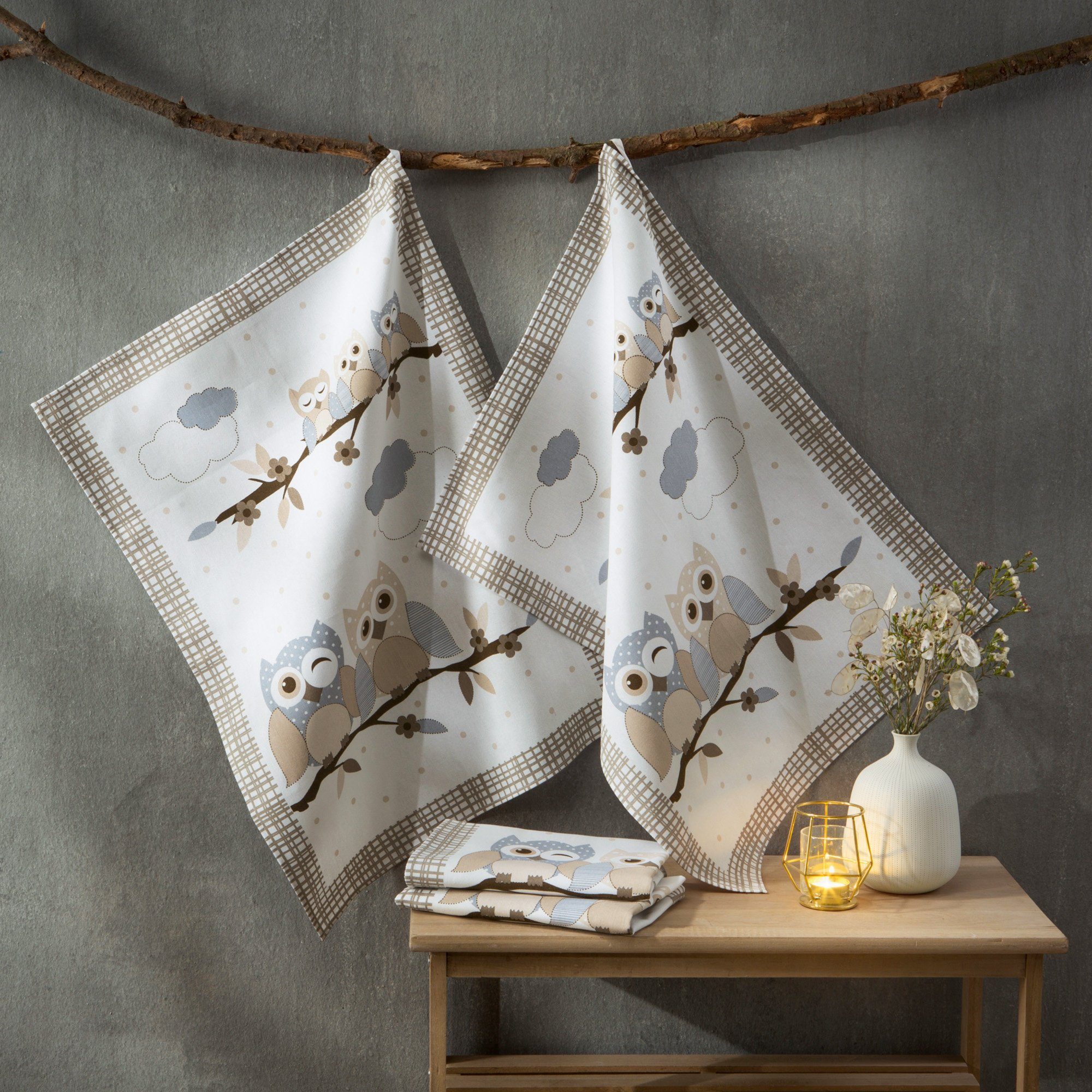 Erwin Müller Geschirrtuch Geschirrtuch 4er-Pack, Baumwolle Motiv