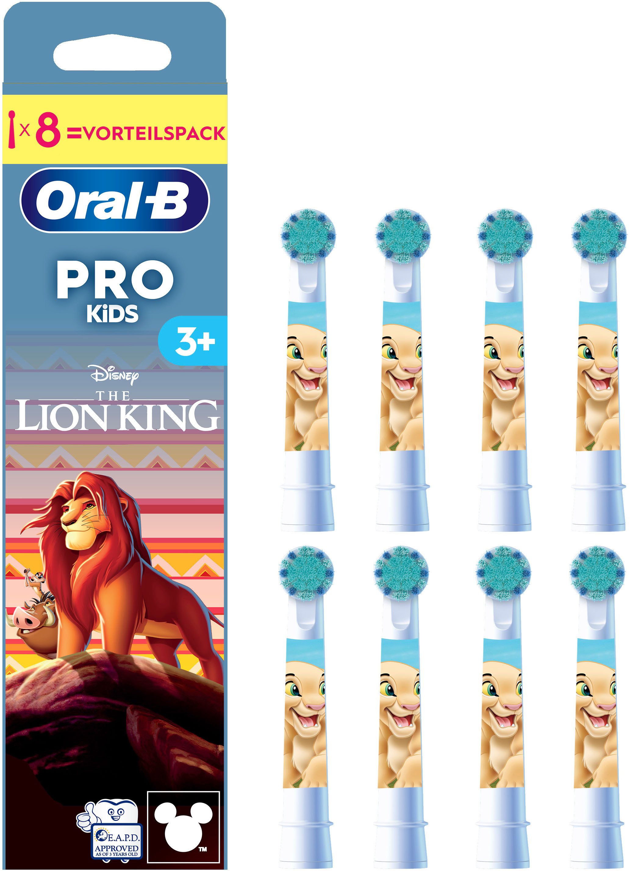 Oral-B Aufsteckbürsten Pro Kids 3+ König der Löwen, Extra weiche Borsten, ab 3 Jahren