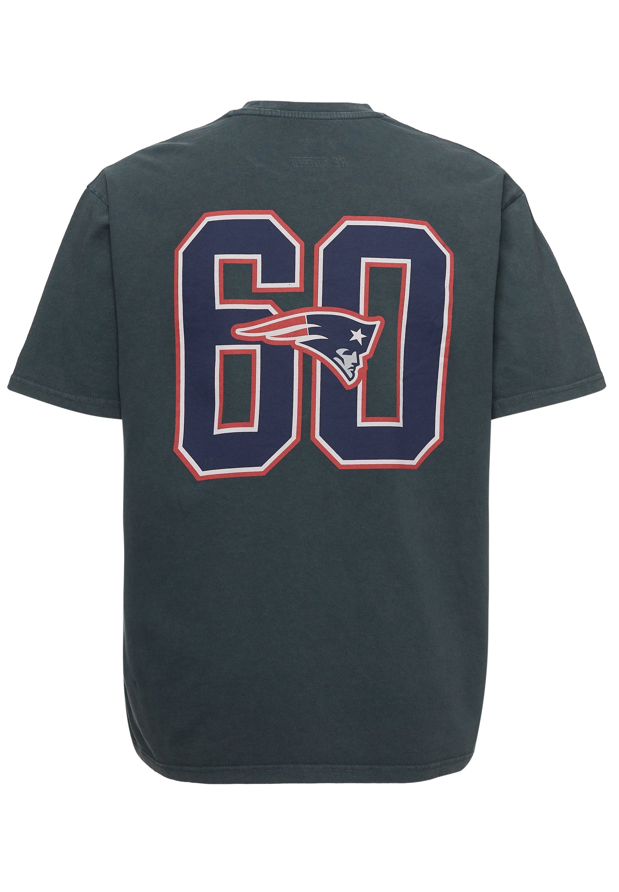 Recovered Relaxed Bio-Baumwolle Washed GOTS zertifizierte 17 NFL Patriots T-Shirt