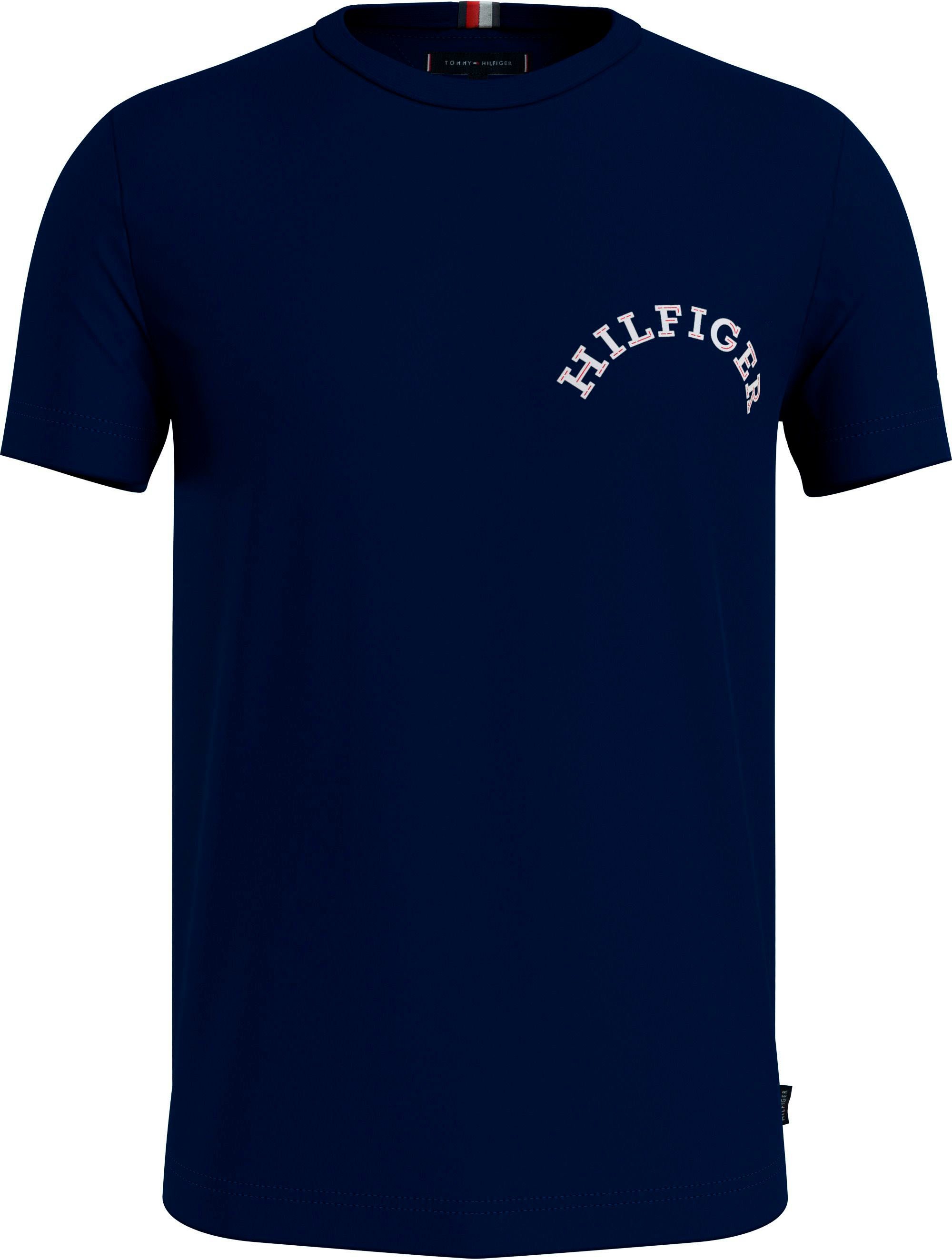 Tommy Hilfiger T-Shirt MONOTYPE BACK PRINT mit Logo-Druck auf der Brust Desert Sky