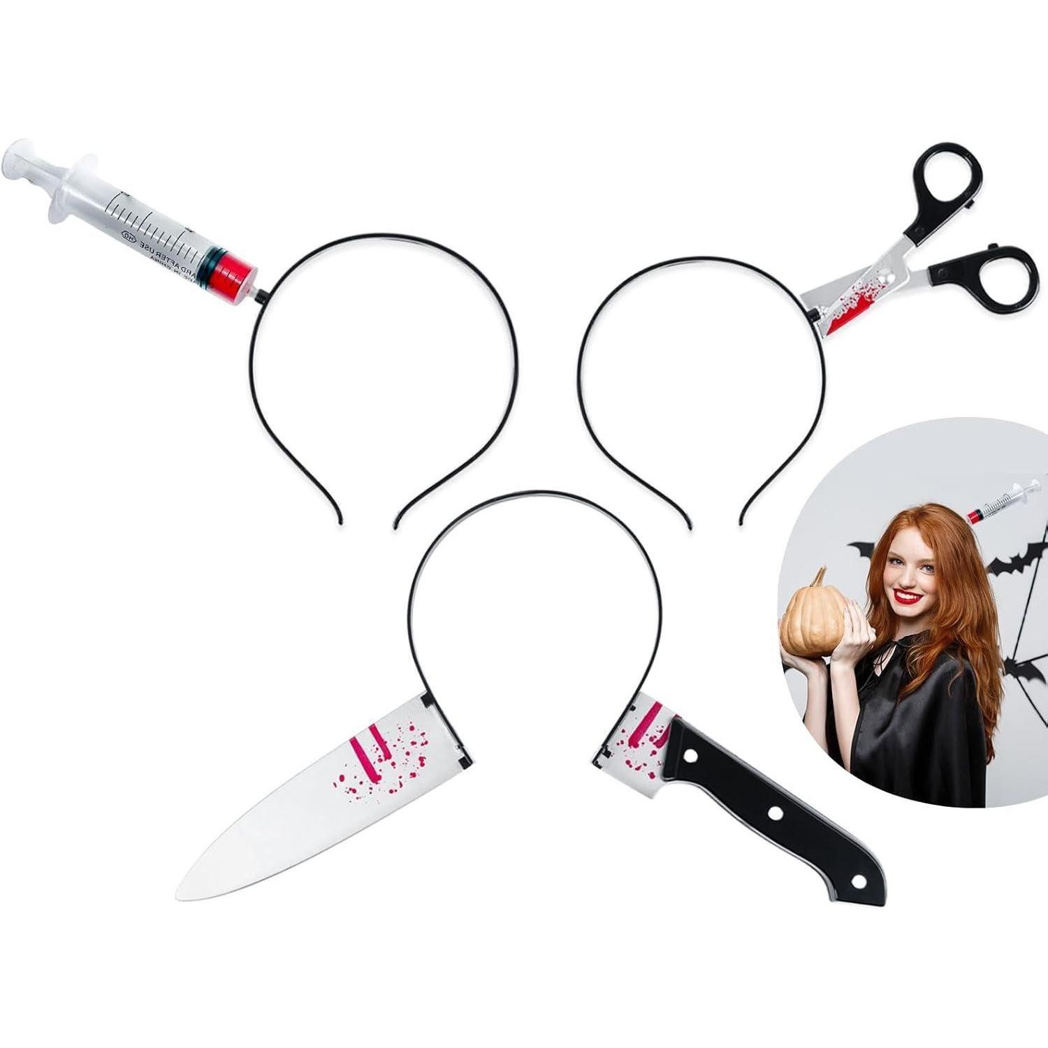 LuxusKollektion Hängedekoration Haarreif Messer Halloween Haarschmuck Damen Herren Kostüm 3 Haarreif