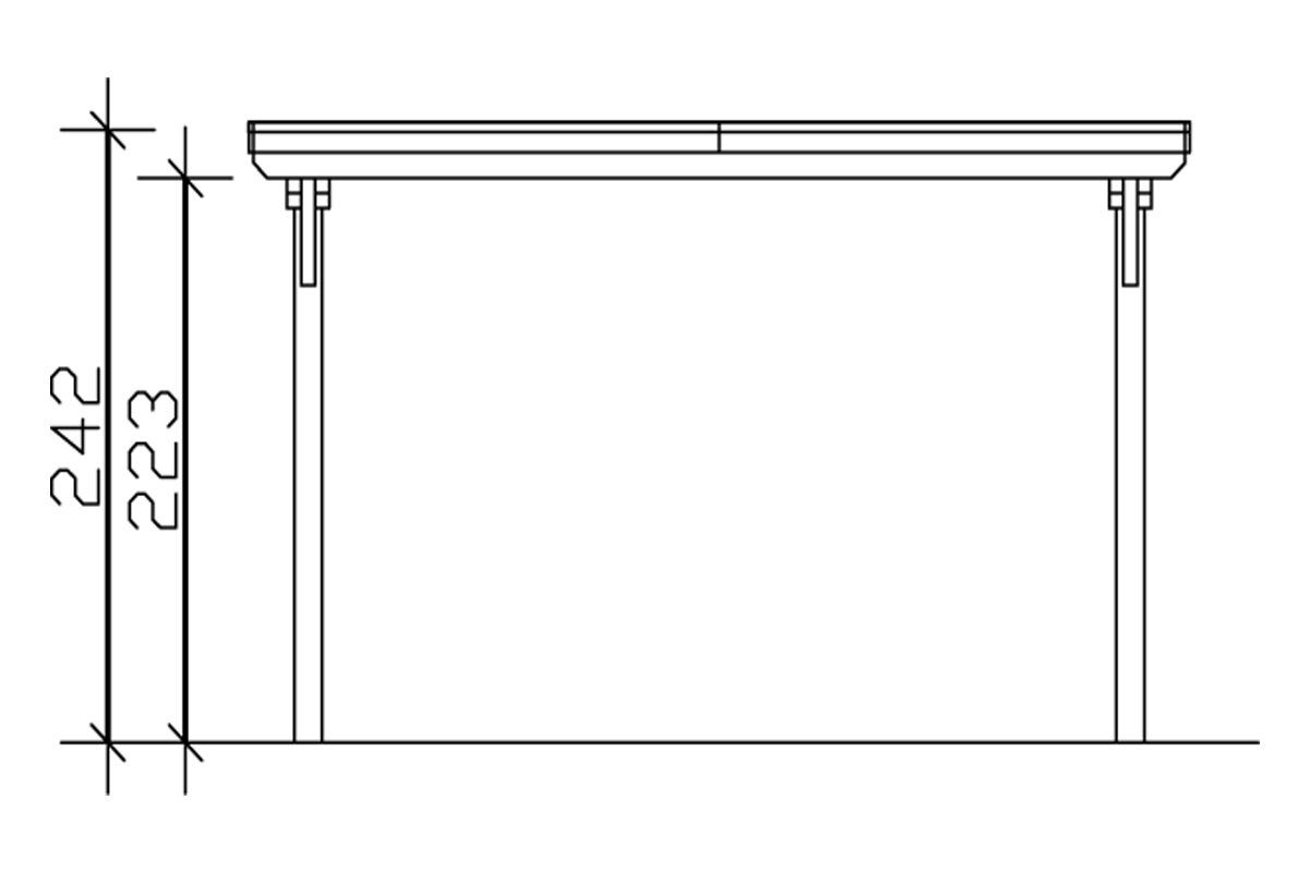 Skanholz Einzelcarport Emsland, 223 404x604 cm, Einfahrtshöhe BxT: cm