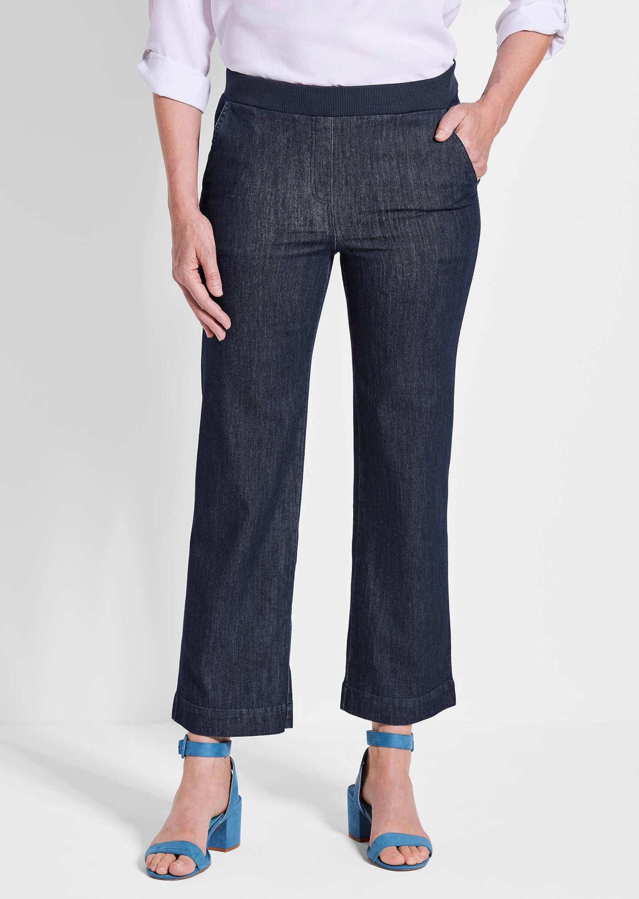 GOLDNER Stoffhose Kurzgröße: Komfortable Denim-Hose VERA, Stretch Schlupfho günstig online kaufen