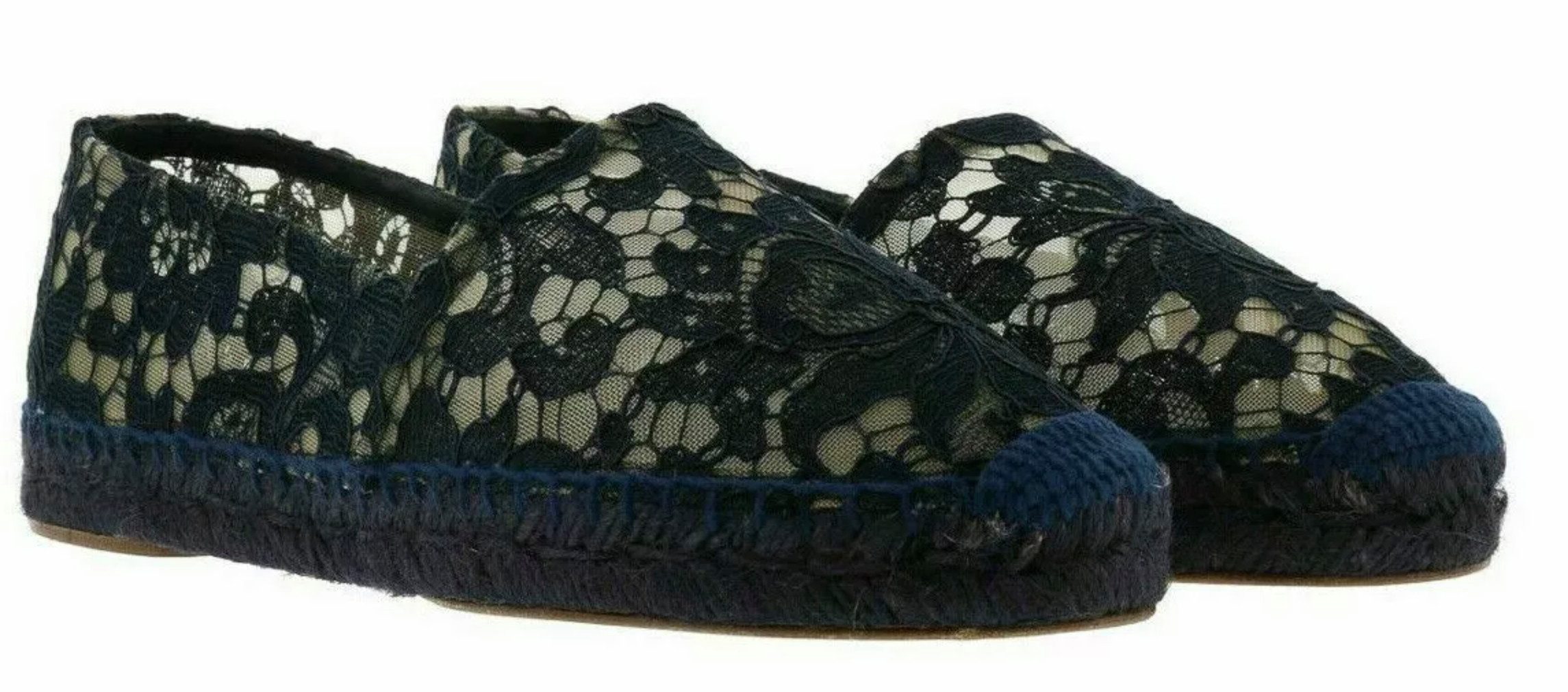 DOLCE & GABBANA Macramé Slippers Feminine Eleganz trifft italienische Leichtigkeit Espadrille Handgefertigte Optik mit geflochtener Jute