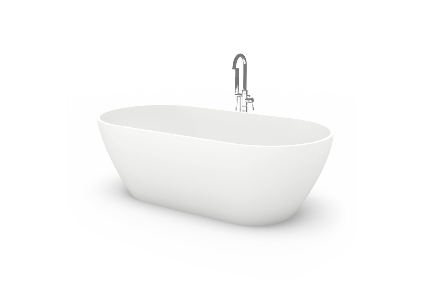 Thumbnail - HENRY BAD Badewanne Badewanne Freistehend, Standbadewanne, Mineralguss/Solid Stone/Gussmarmor, Pelosa, Matt Weiß, 1765 x...