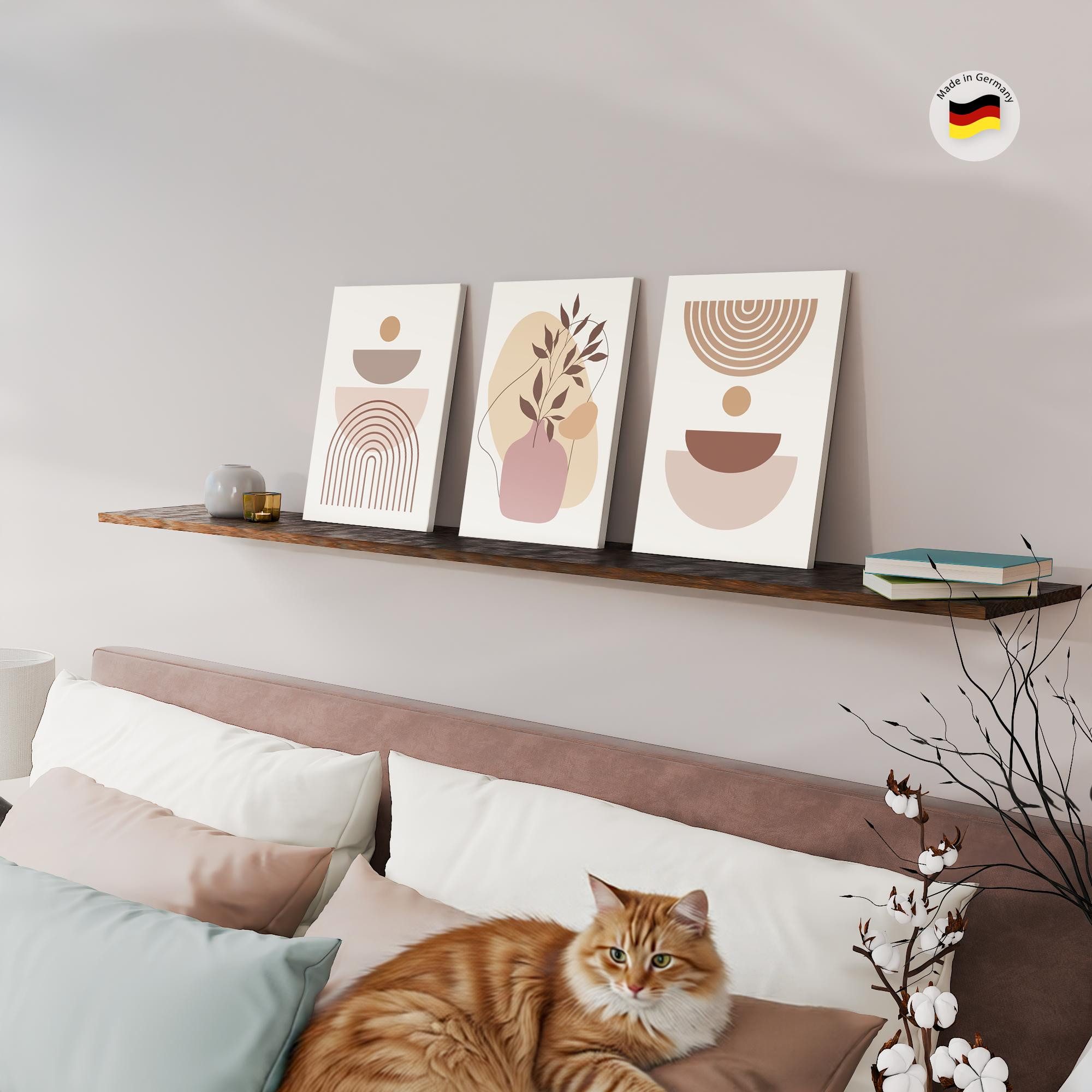 Novart Wandbild Wandbilder Wohnzimmer Abstrakt Figuren Bilder Deko, Beige – Bild 4 von 5
