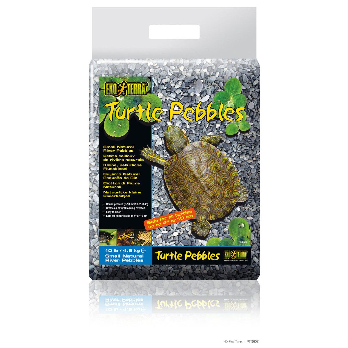 Exo Terra Terrarien-Substrat Turtle Pebbles - natürliche Flusskiesel 4,54 kg klein / Maße: 8-10 mm für Schildkröten bis 10 cm Panzerdurchmesser
