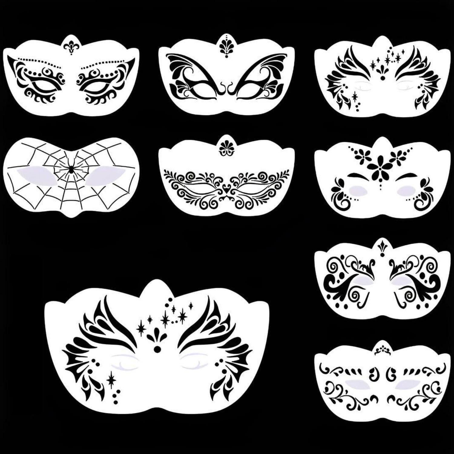 LuxusKollektion Kindertattoo Gesichtsbemalungs-Set 8-teilig Schablonen