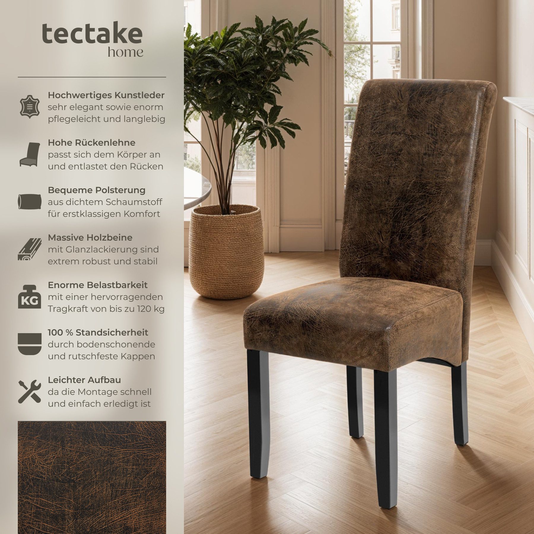 tectake Esszimmerstuhl (1er Set, 1 St), günstig online kaufen