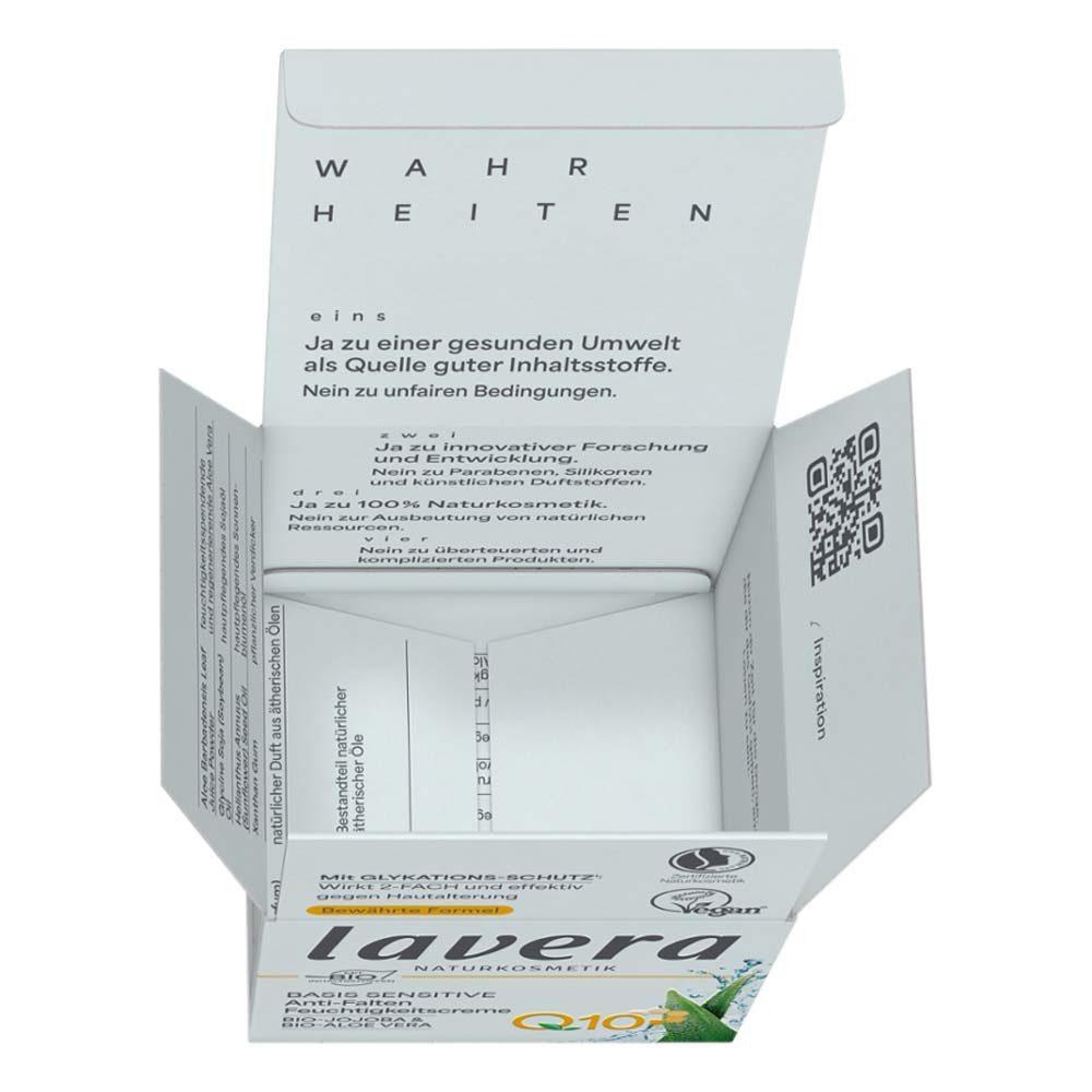 lavera Feuchtigkeitscreme Basis Sensitiv - Anti Falten Feuchtigkeitscreme 50ml
