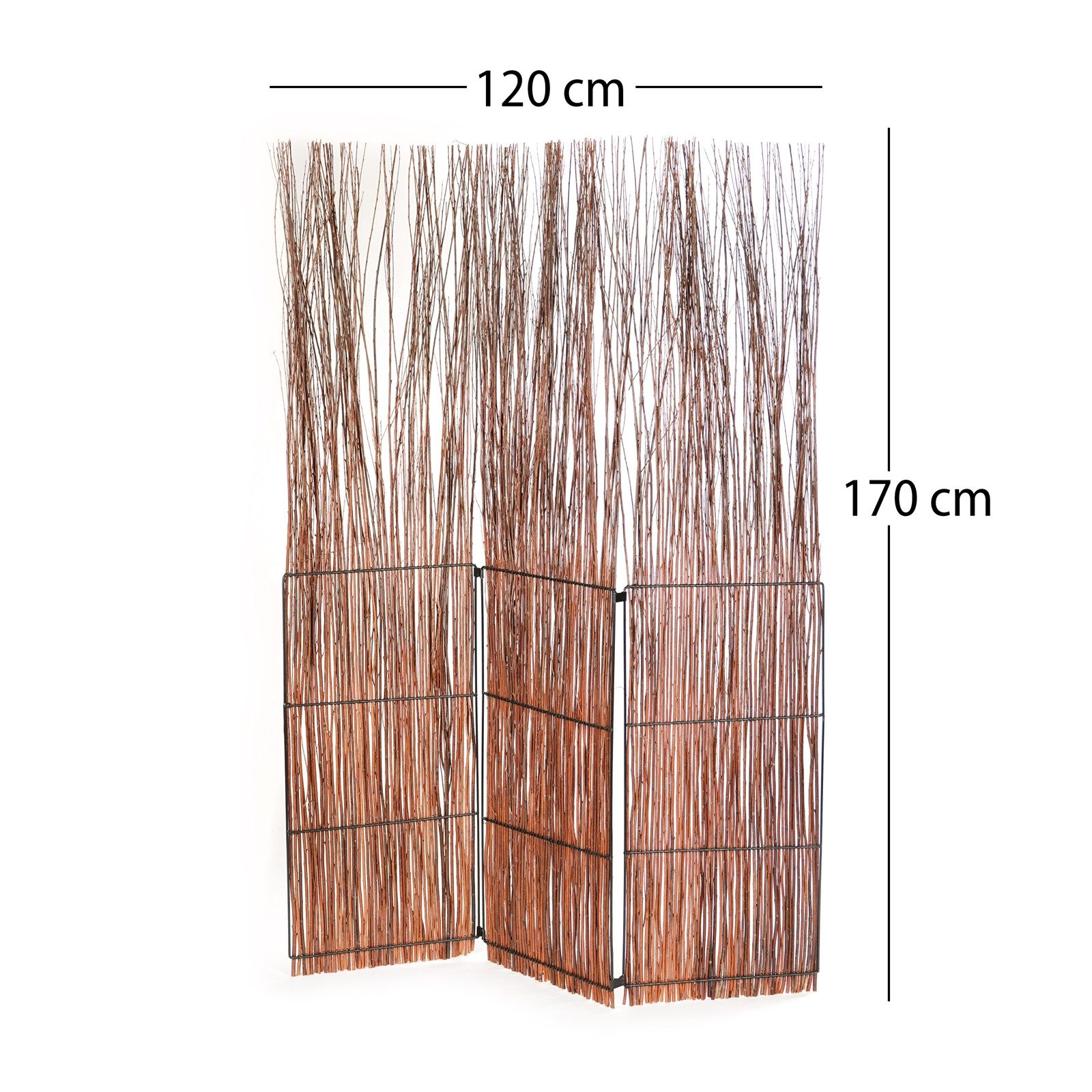 DESIGN DELIGHTS Paravent Raumteiler "NATURE" Paravent aus Weidenholz mit Rinde naturbelassen