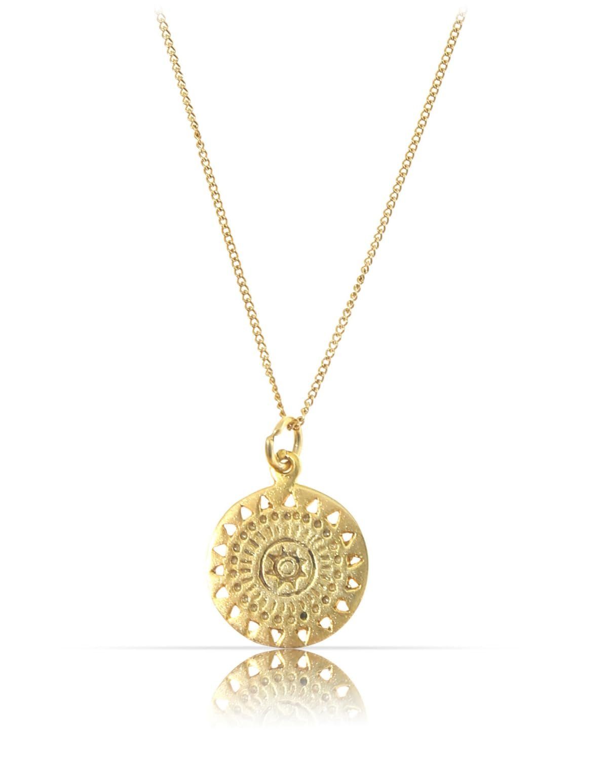 Made by Nami Kette mit Anhänger 925 Sterling Silber filigrane Halskette Silber oder Gold Sonne, für Frauen & Mädchen Geschenk-Idee inkl. Geschenkbox