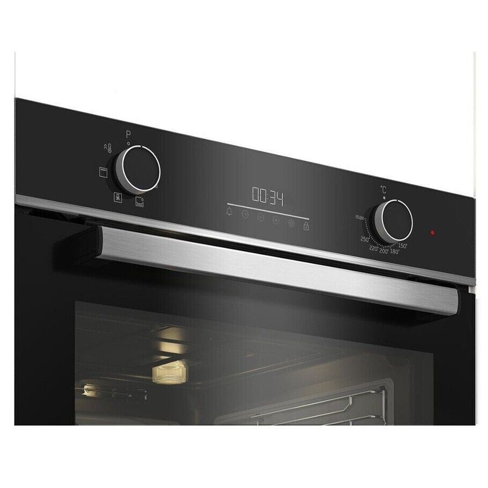 BEKO Induktions Herd-Set Einbauherd Set Schwarz Autark Backofen Umluft Teleskopauszug + Induktion Kochfeld NEU, mit Teleskopauszug nachrüstbar