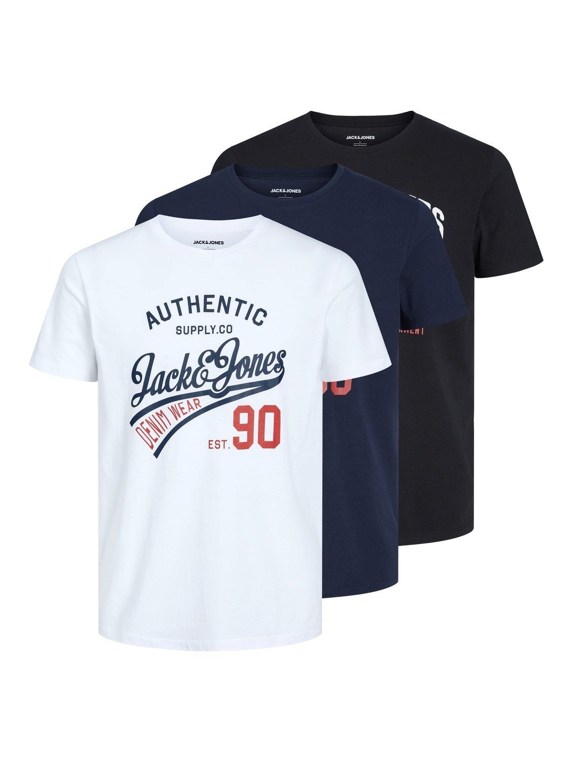 Jack & Jones T-Shirt JJETHAN 3er günstig online kaufen