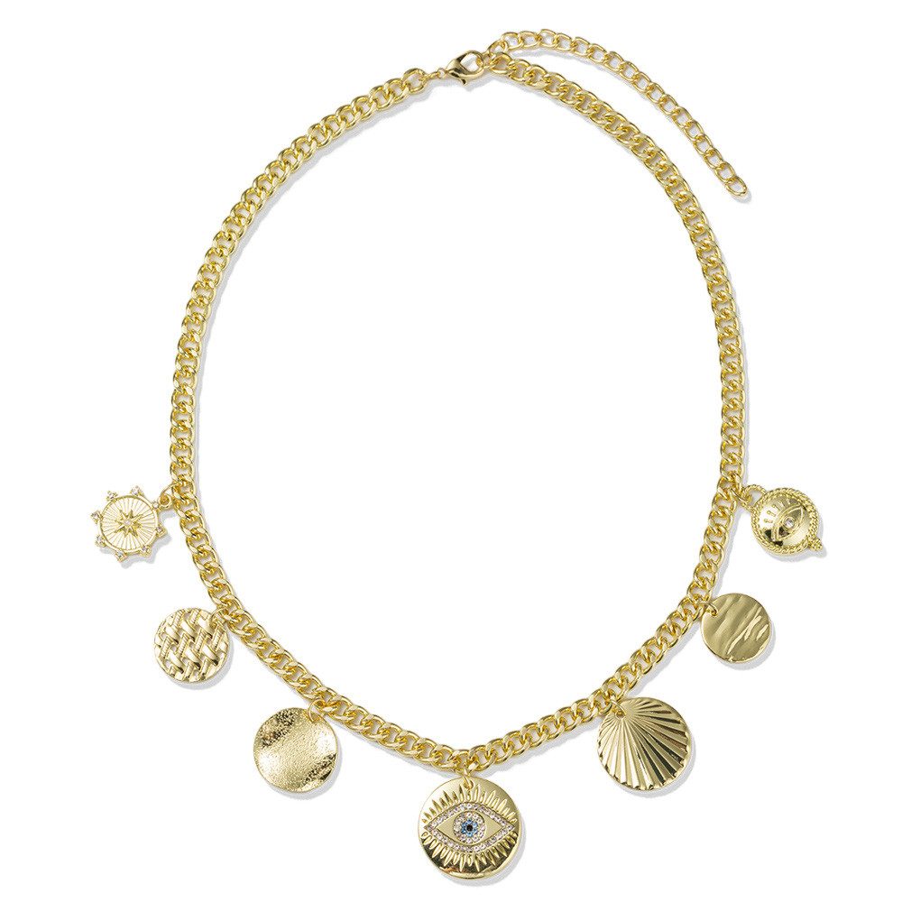 Kette mit Anhänger Schmuck Geschenk Edelstahl Halskette Böser Blick Magisches Auge
