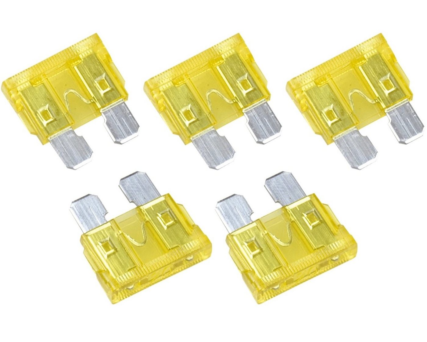 UNITEC ATC Flachsteck-Sicherung 20 A Set Kfz Auto-Adapter ATC zu ATC, Flachsicherung für Auto NFZ ATO etc, 20A Ampere