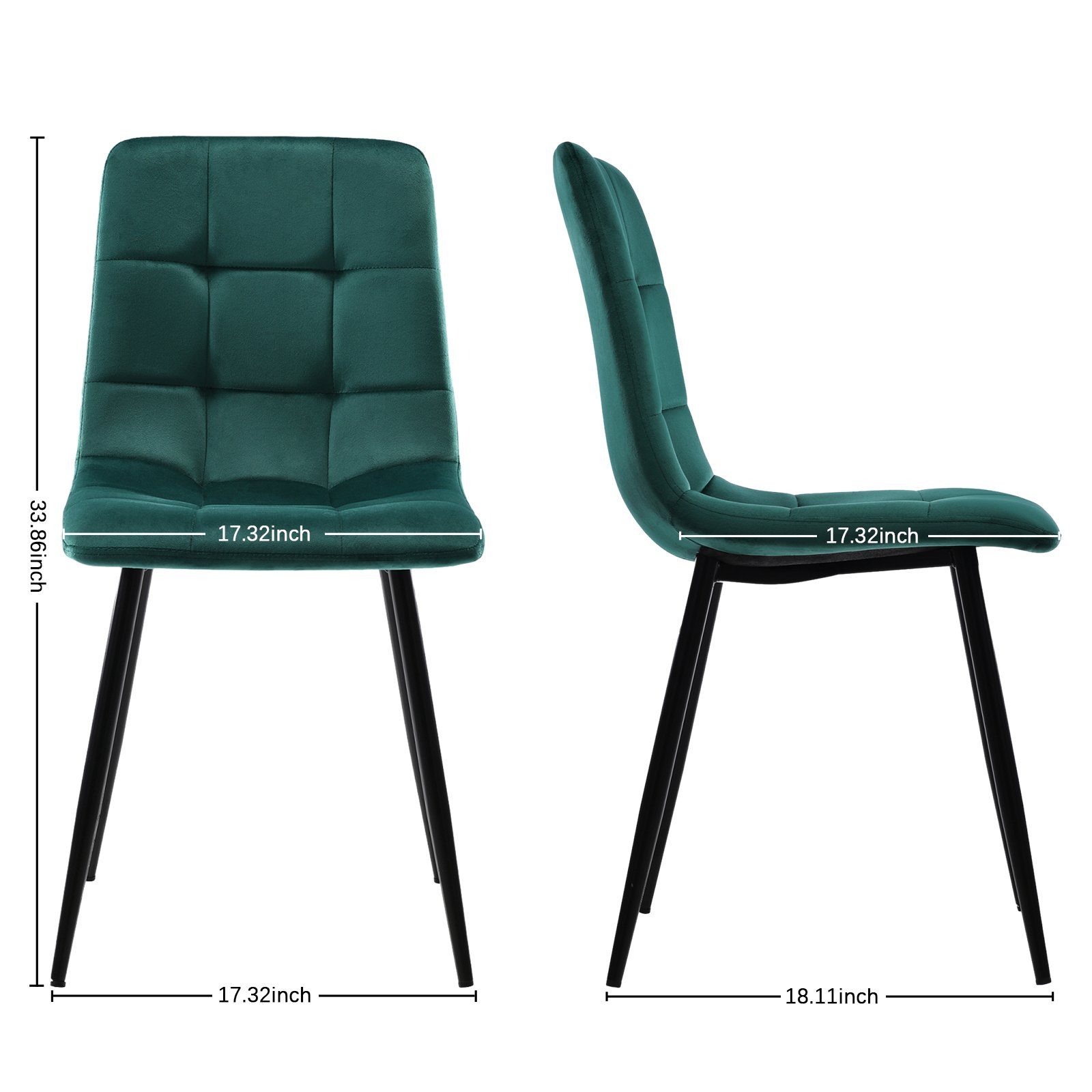 FUROKOY Esszimmerstuhl 4er Set Esszimmerstuhl Küchenstuhl Polsterstuhl (4 St), Design Stuhl mit Rückenlehne,mit Sitzfläche Samt,Gestell aus Metall