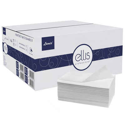 Sarcia.eu Papierhandtuch ELLIS Professionelles Papier Falthandtuch, doppellagig, weiß (3000-St)