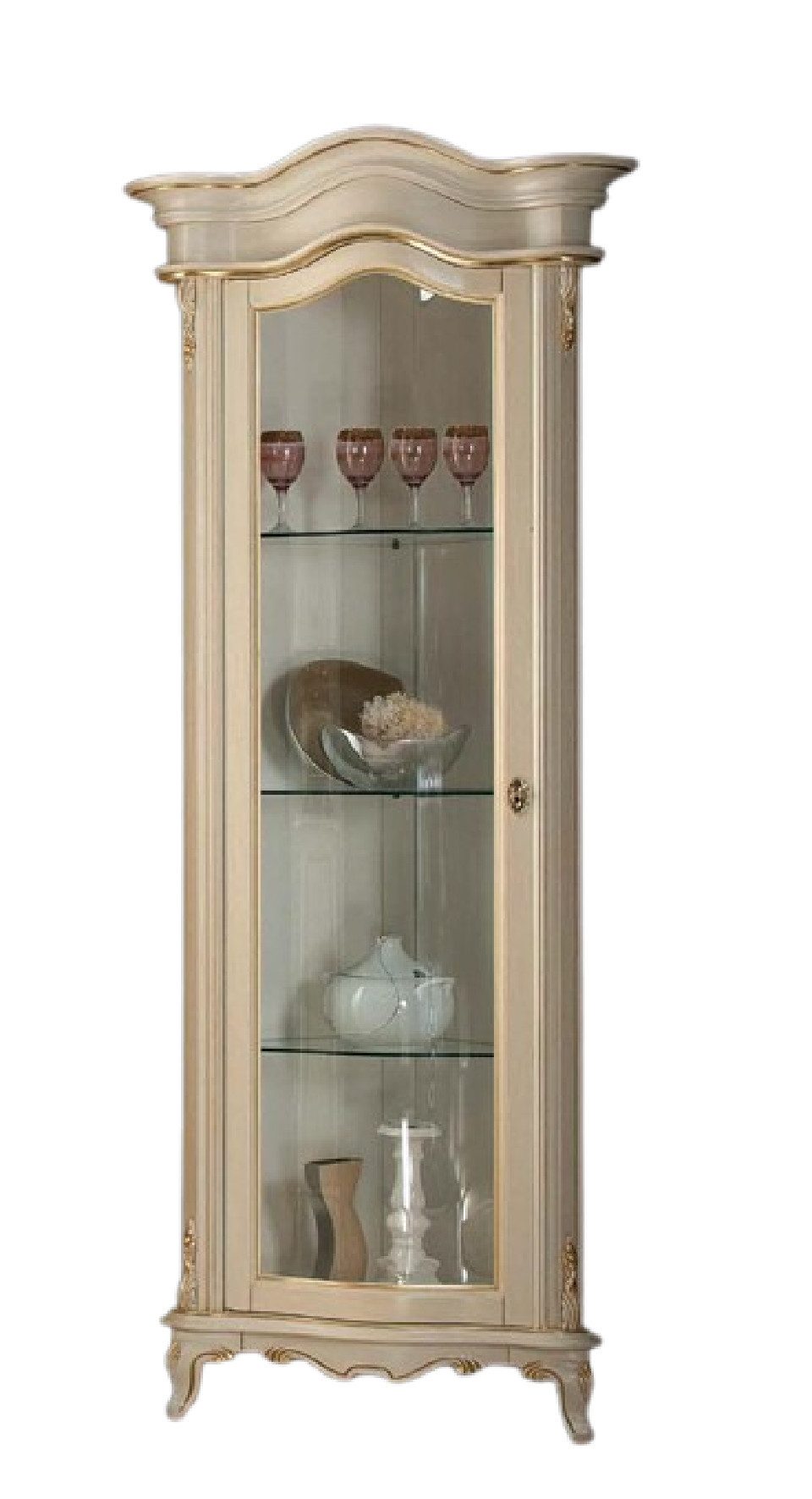 Xlmoebel Vitrine Massiver Echtholzschrank mit Glasfront für stilvolle Präsentation (1-St., Vitrine) Hergestellt in Europa