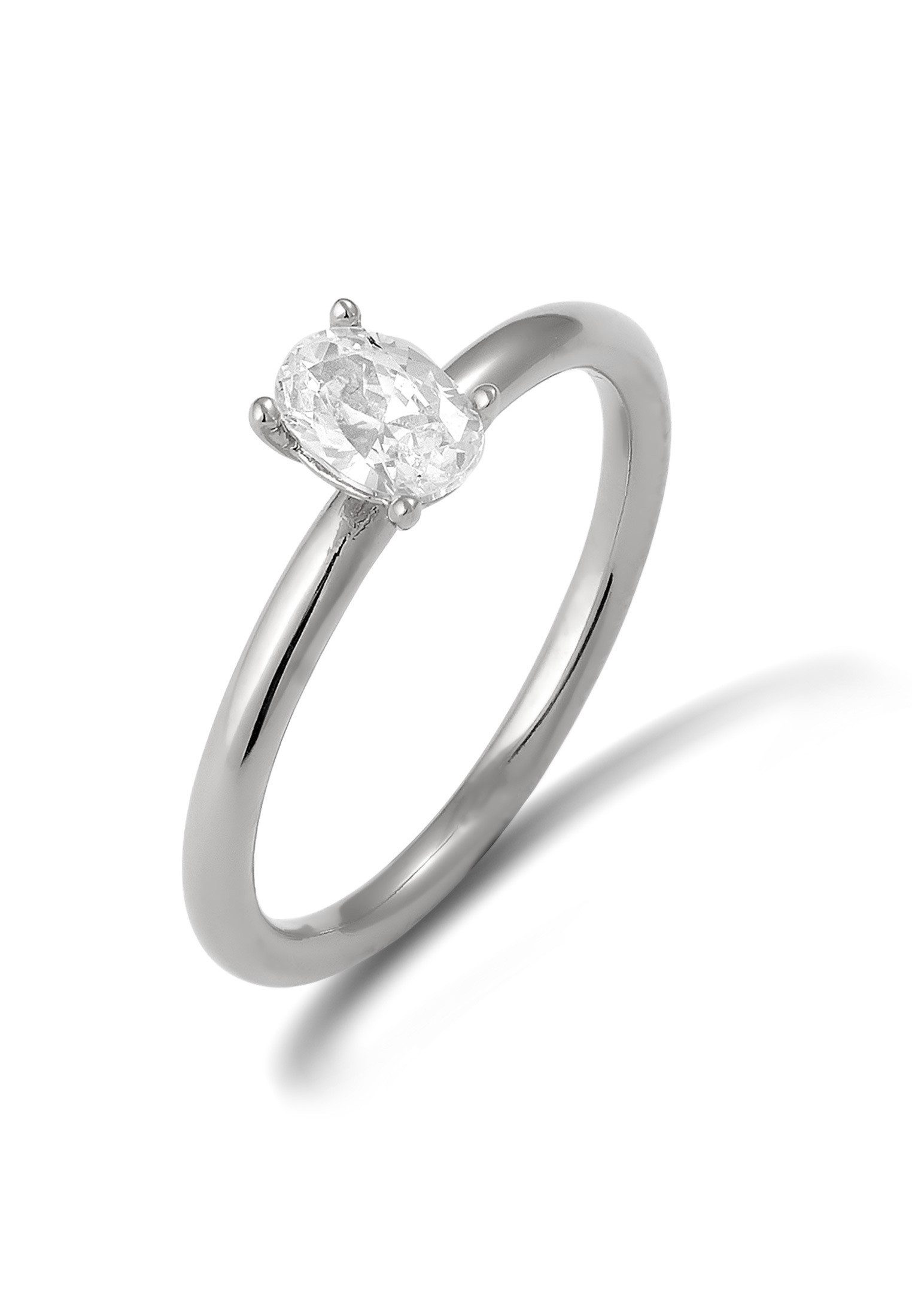 Elli Fingerring Zirkonia Oval 925 Sterling Silber