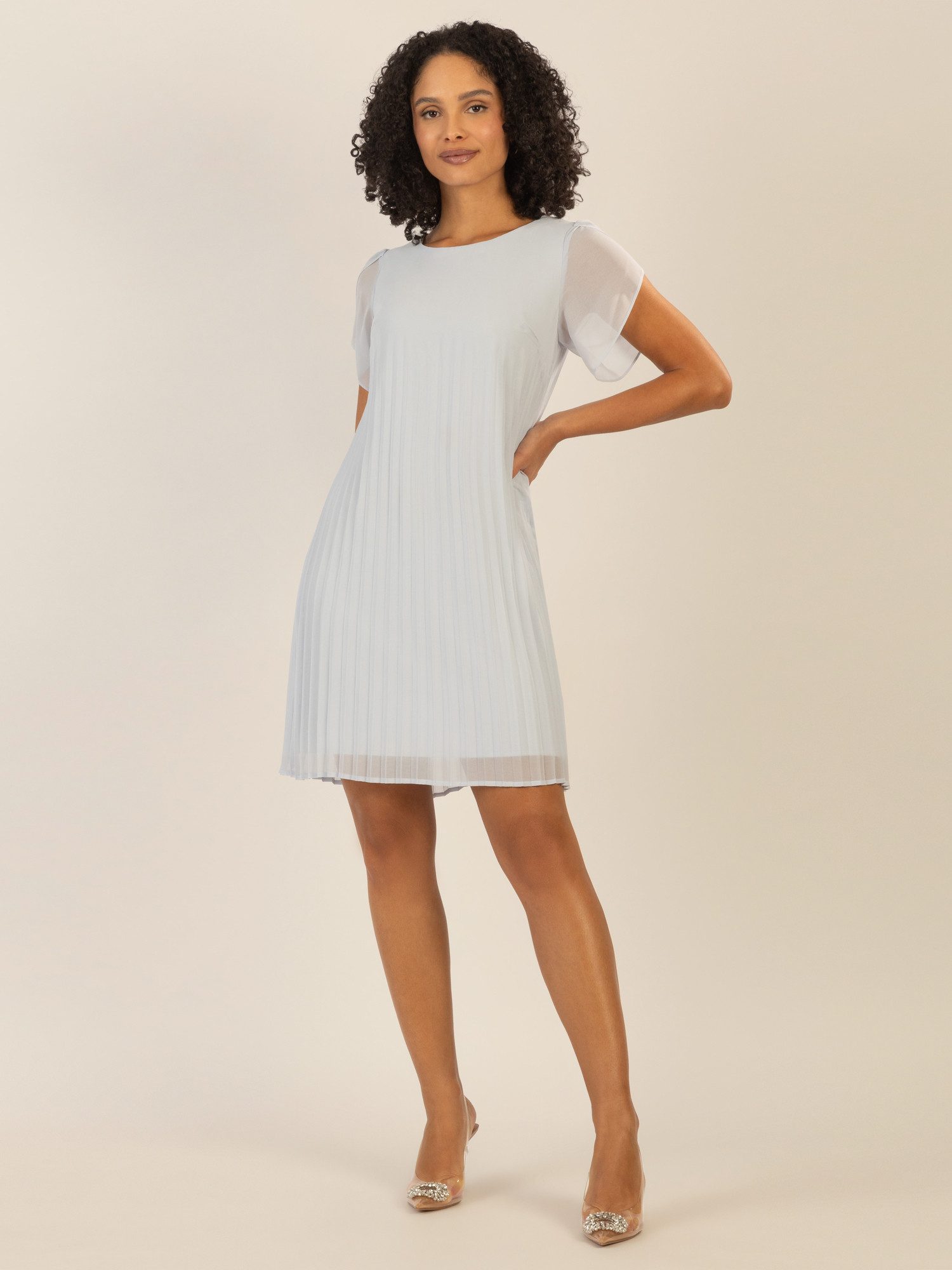 Apart Midikleid aus einem leicht körnigem günstig online kaufen