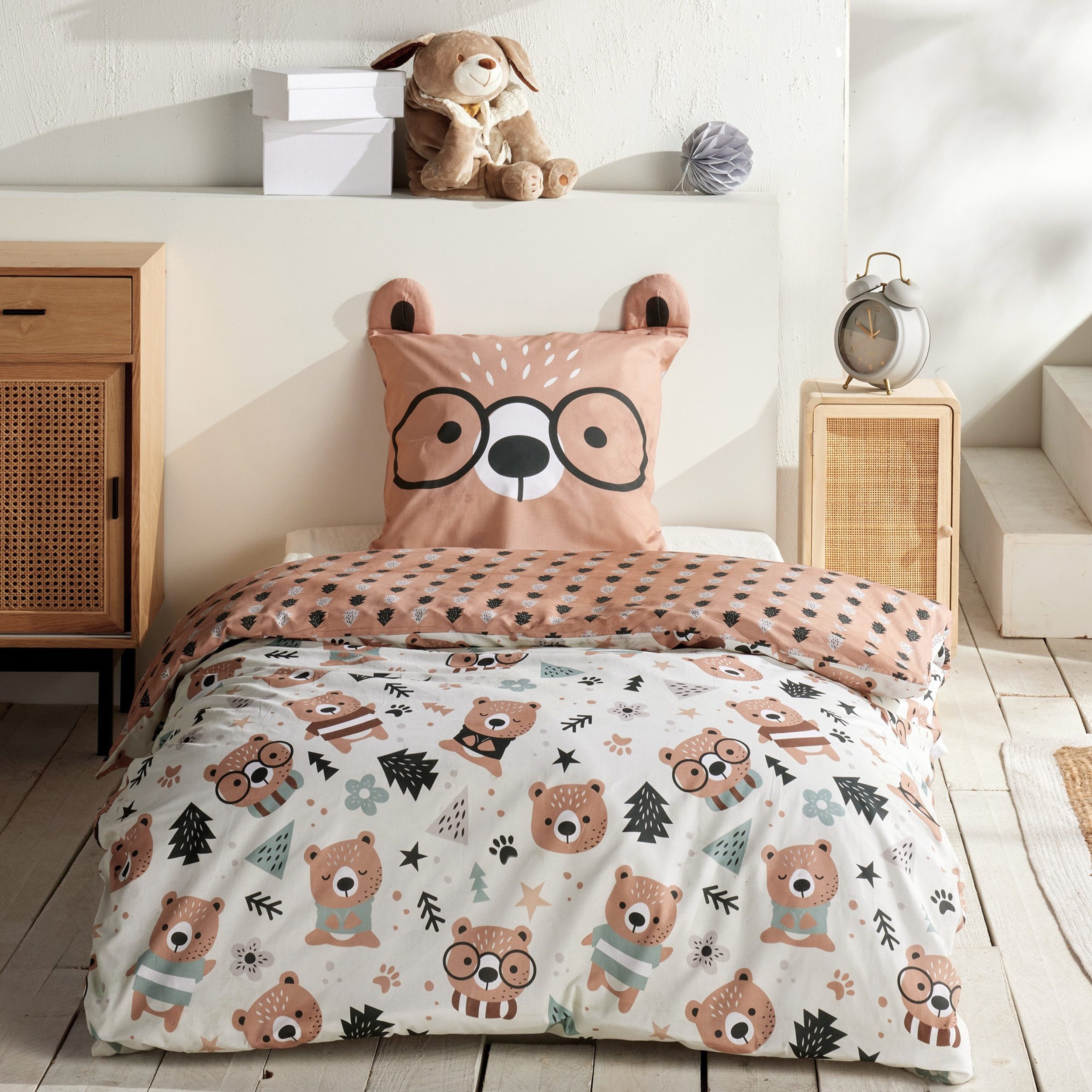 Familando Kinderbettwäsche Bär 135x200 80x80 cm günstig online kaufen