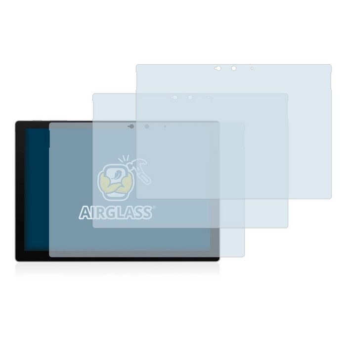 BROTECT flexible Panzerglasfolie für Microsoft Surface Pro 7 Plus Displayschutzglas 3 Stück Schutzglas Glasfolie klar