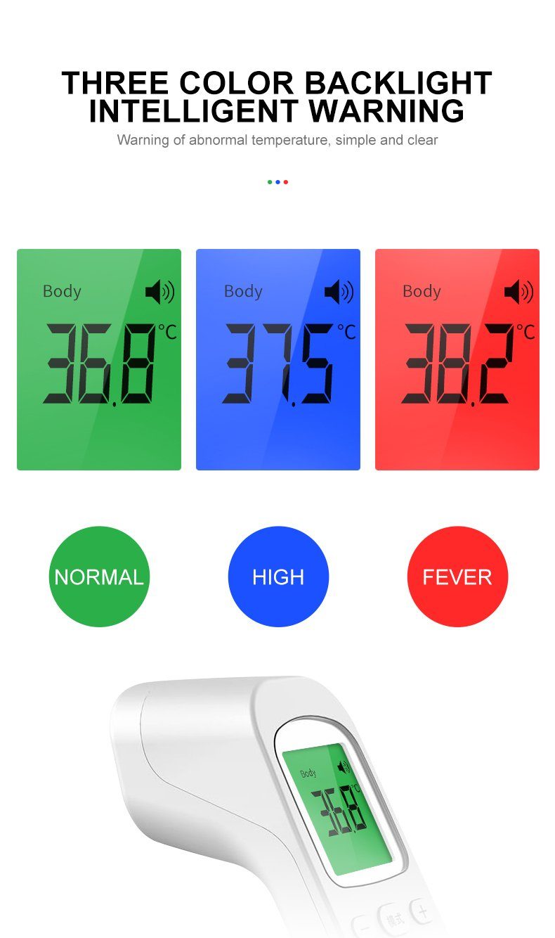 DE Fieberthermometer Digital Kontaktlos Thermometer Stirnthermometer Mit Alarm 