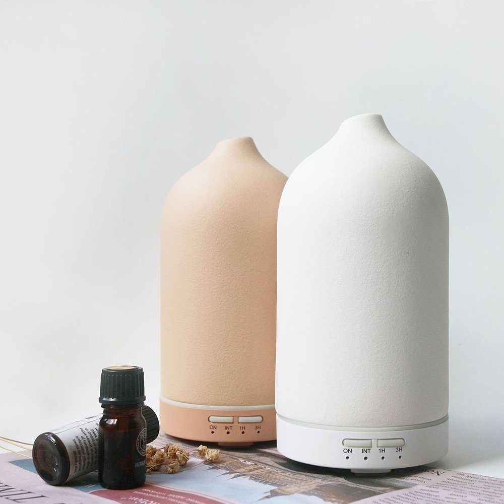 rosa GelldG Diffusor Öle Aroma Keramik Diffuser, Ätherische Luftbefeuchter für