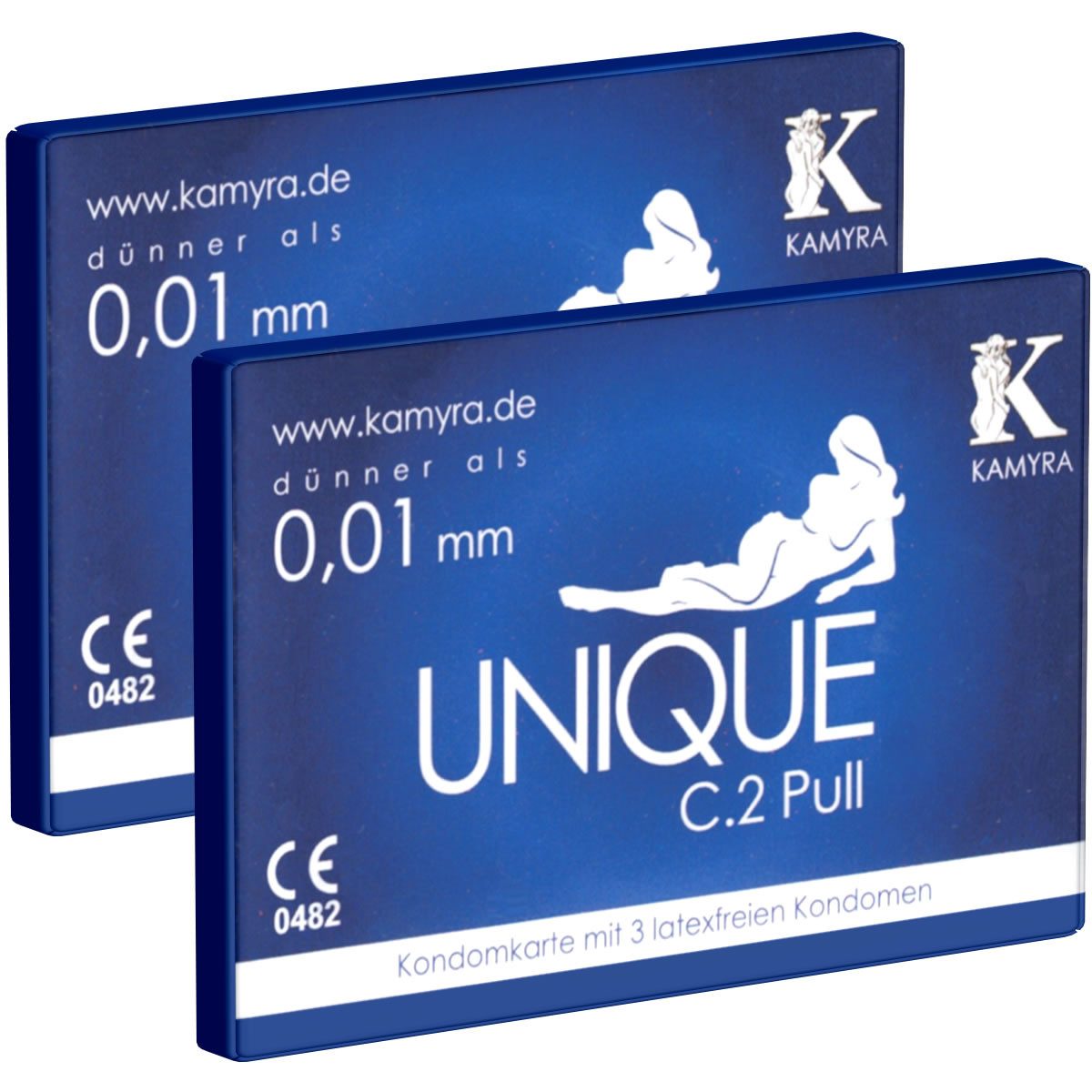 Kamyra Kondome Unique C.2 Pull - Kondomkarte - latexfreie Kondome Packung mit, 6 St., mit Abziehbändchen für schnelles Abrollen, auch mit ölhaltigen Gleitmitteln verwendbar