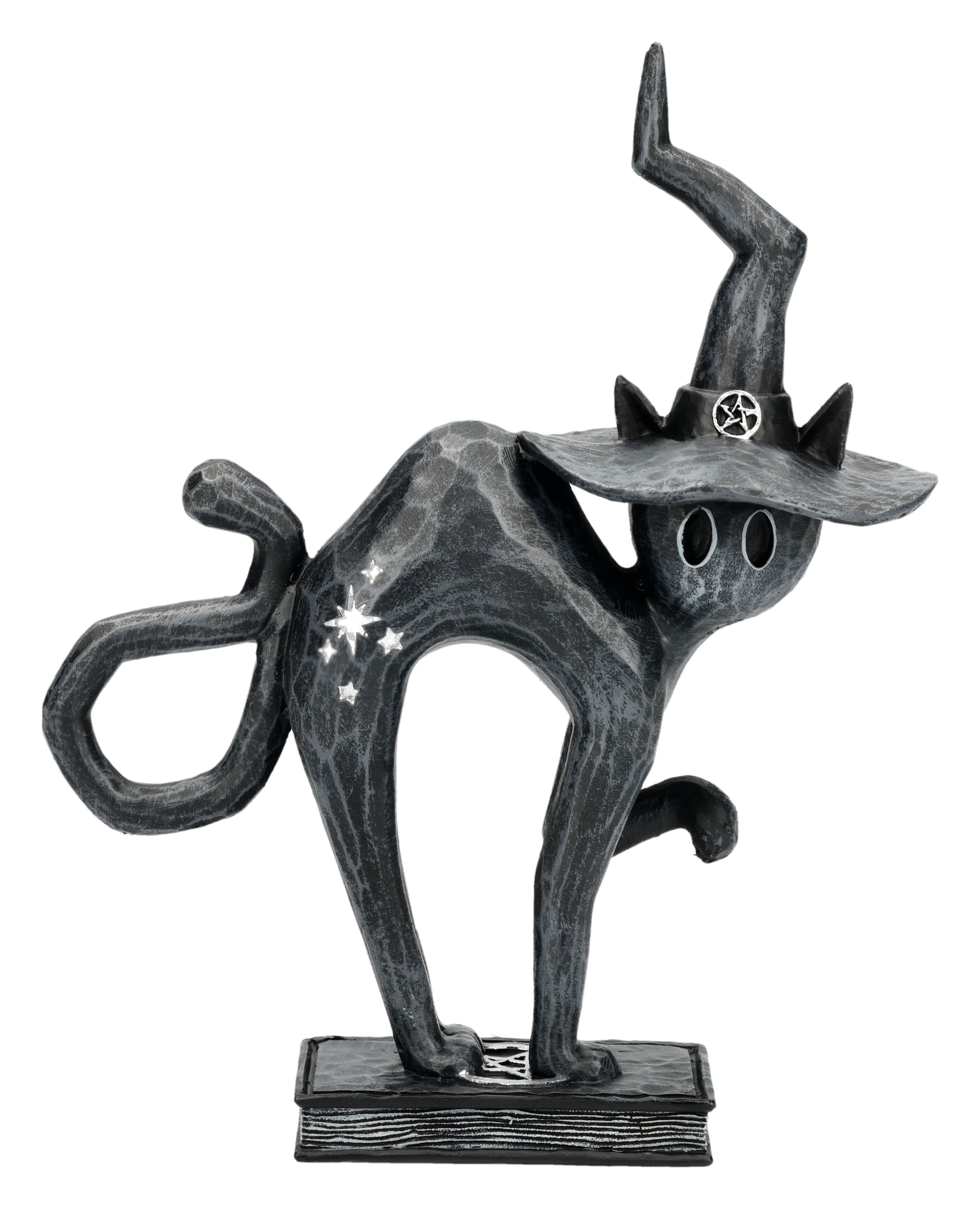 Figuren Shop GmbH Tierfigur Schwarze Katzen Figur – Hexen Statue Gothic Magie Dekofigur 15,5 cm