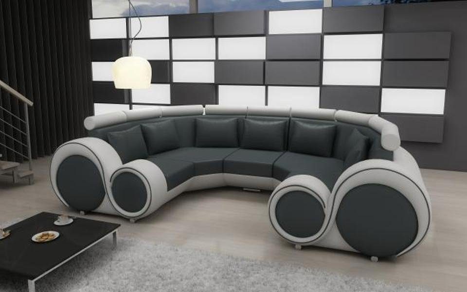 JVmoebel ECKSOFA COUCH WOHNLANDSCHAFT SOFA BIG Ecksofa, LEDERSOFA DESIGN XXL POLSTER