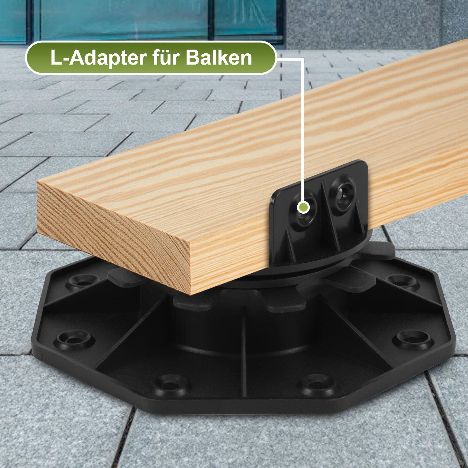 Clanmacy Terrasse Terrasse Balkenlager 75-145mm 0-5% Gefälleausgleich matt 20er Set – Bild 5 von 5