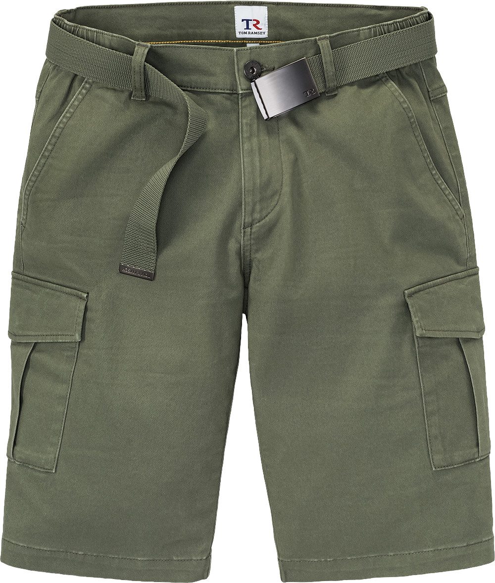 Tom Ramsey Cargobermudas aus robustem Baumwoll-Stretch-Gewebe und mit Gürtel