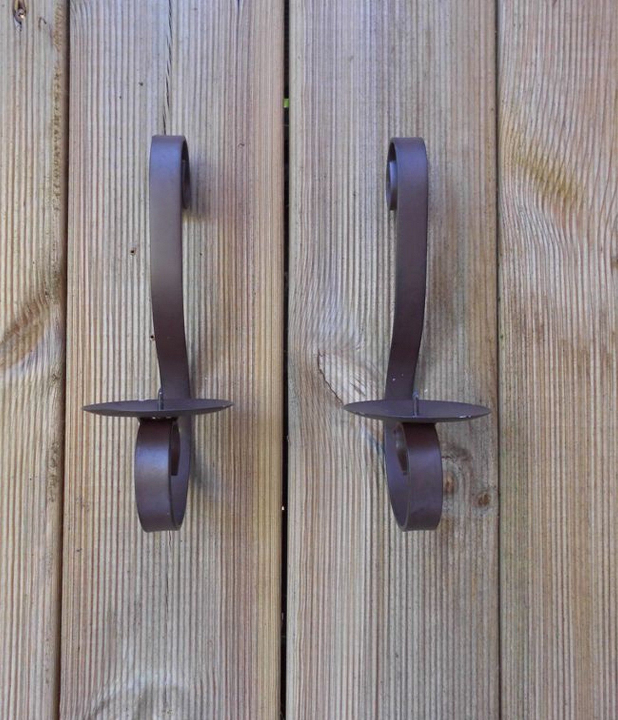 Deko-Impression Wandkerzenhalter Stilvolle Wandkerzenhalter 2er Set Eisen massiv, geschwungen. Landhaus (2 St) – Bild 3 von 5