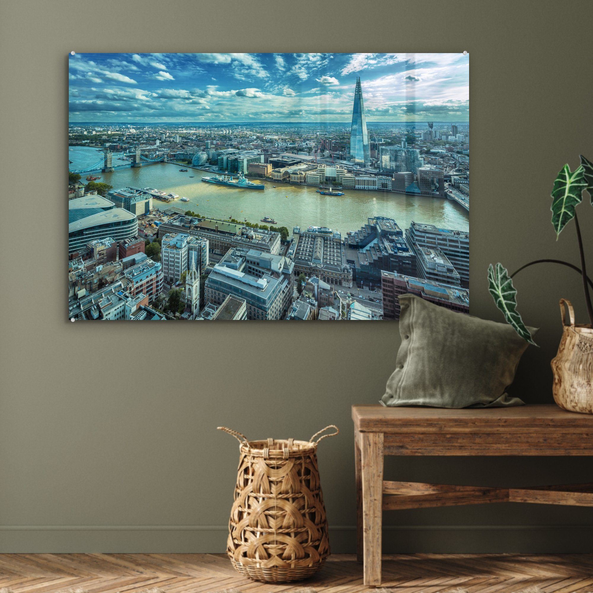 Bridge, Wohnzimmer Schlafzimmer - & (1 MuchoWow Tower London - Themse St), Acrylglasbilder Acrylglasbild