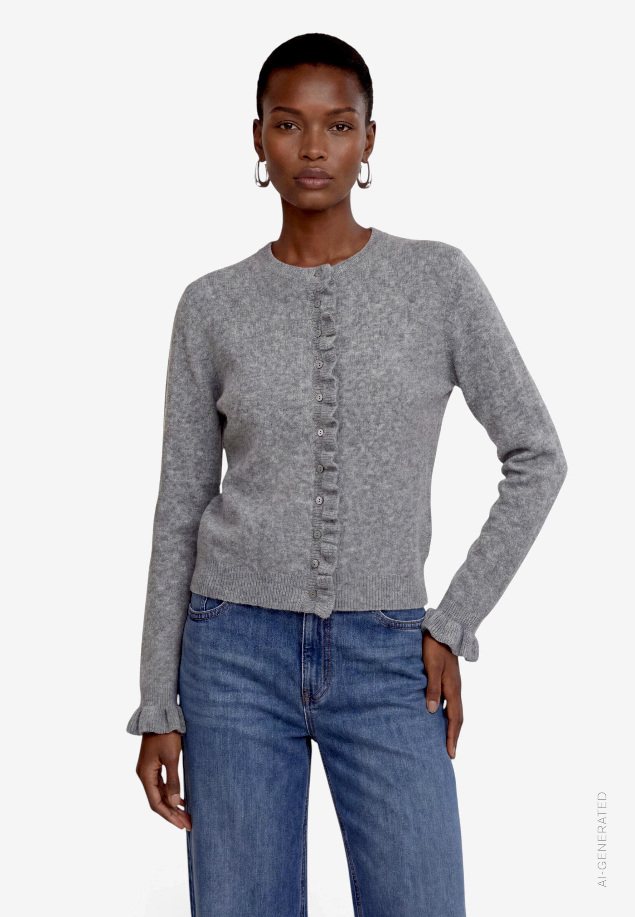 Zero Cardigan Strickjacke mit Rüschen