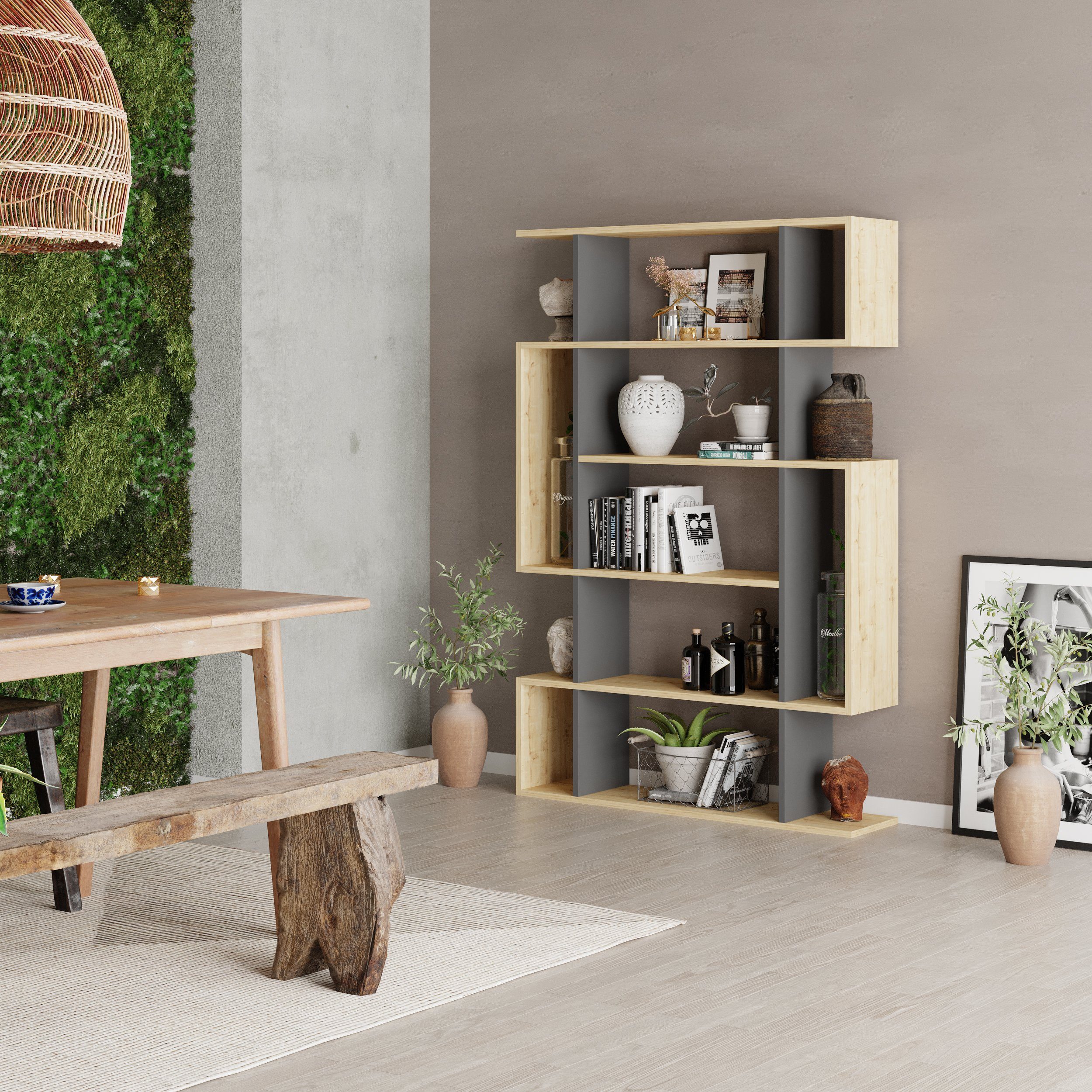 Decortie Bücherregal Mito, Modernes Bücherregal, Vitrine, günstig online kaufen