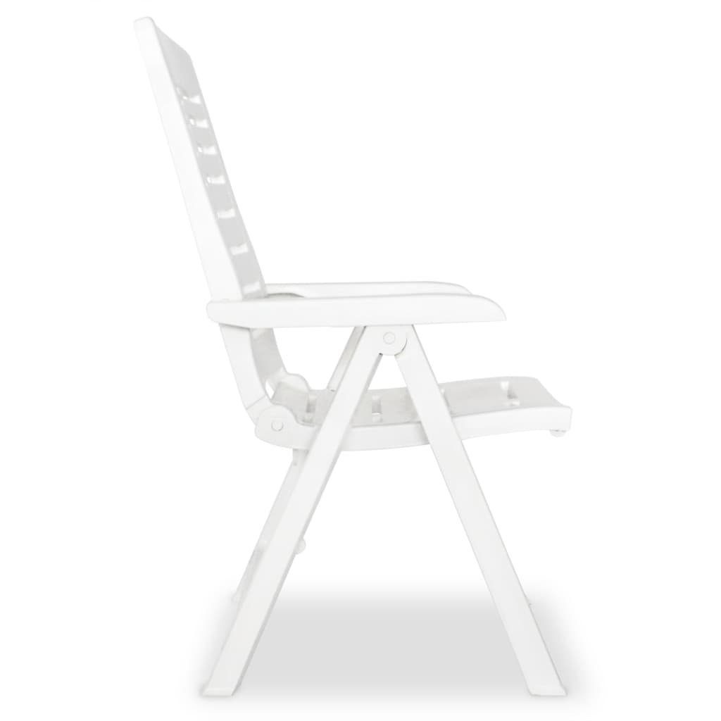furnicato Gartenstuhl 2 Stk. Gartenstühle Verstellbare Kunststoff Weiß