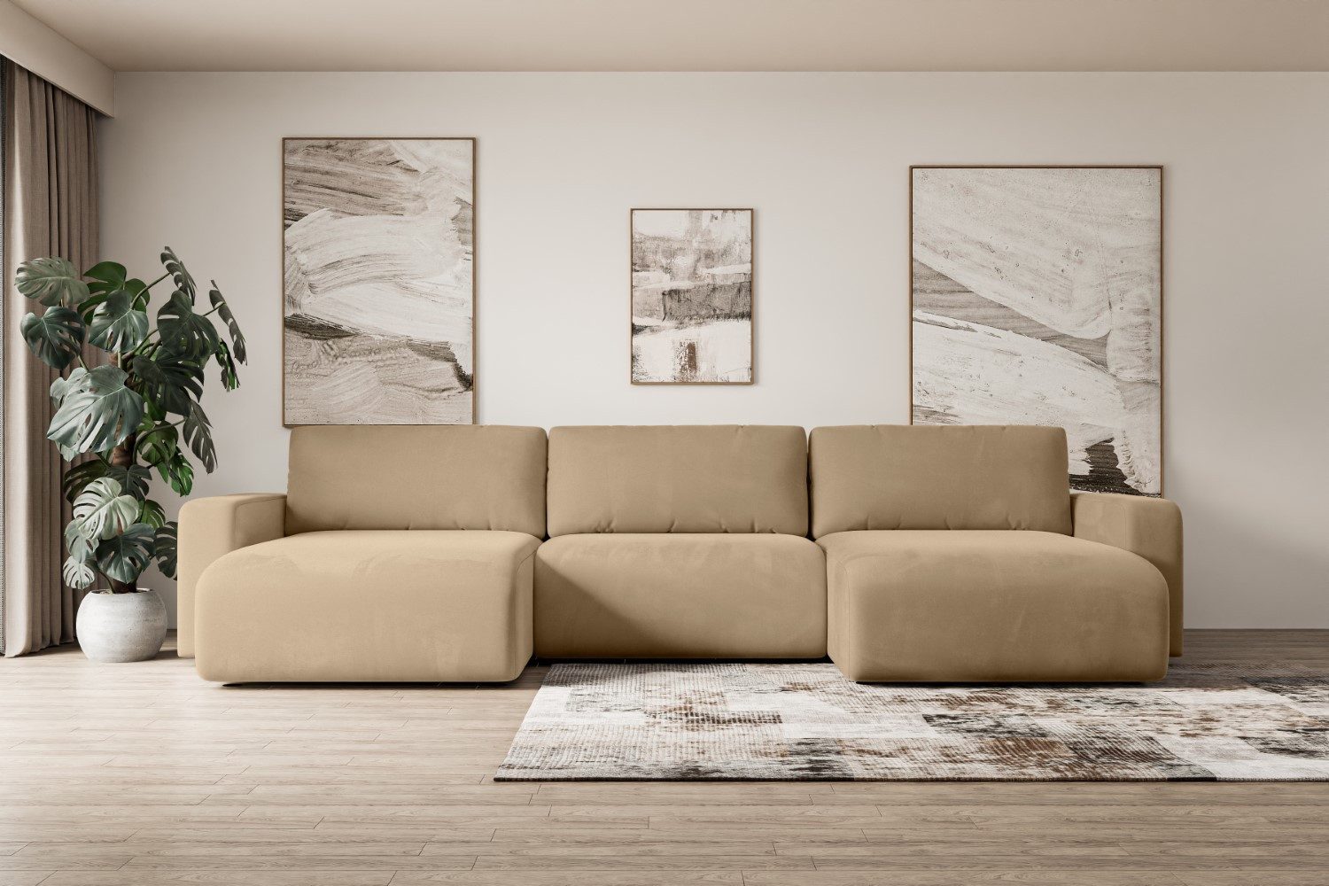 ALTDECOR Wohnlandschaft KLEEA-U, Couch mit Schlaffunktion, günstig online kaufen